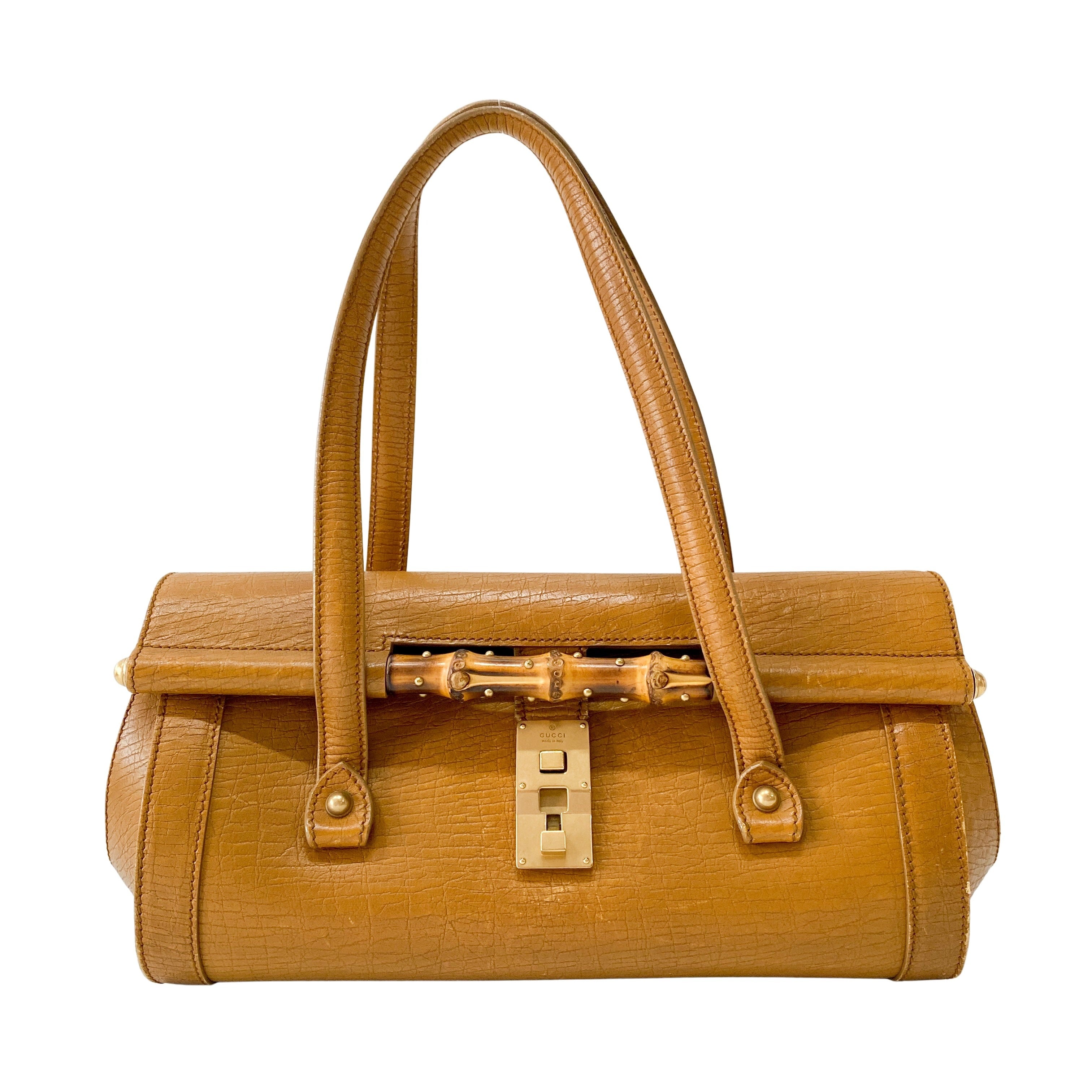 Camel Brown Bamboo Shoulder Bag