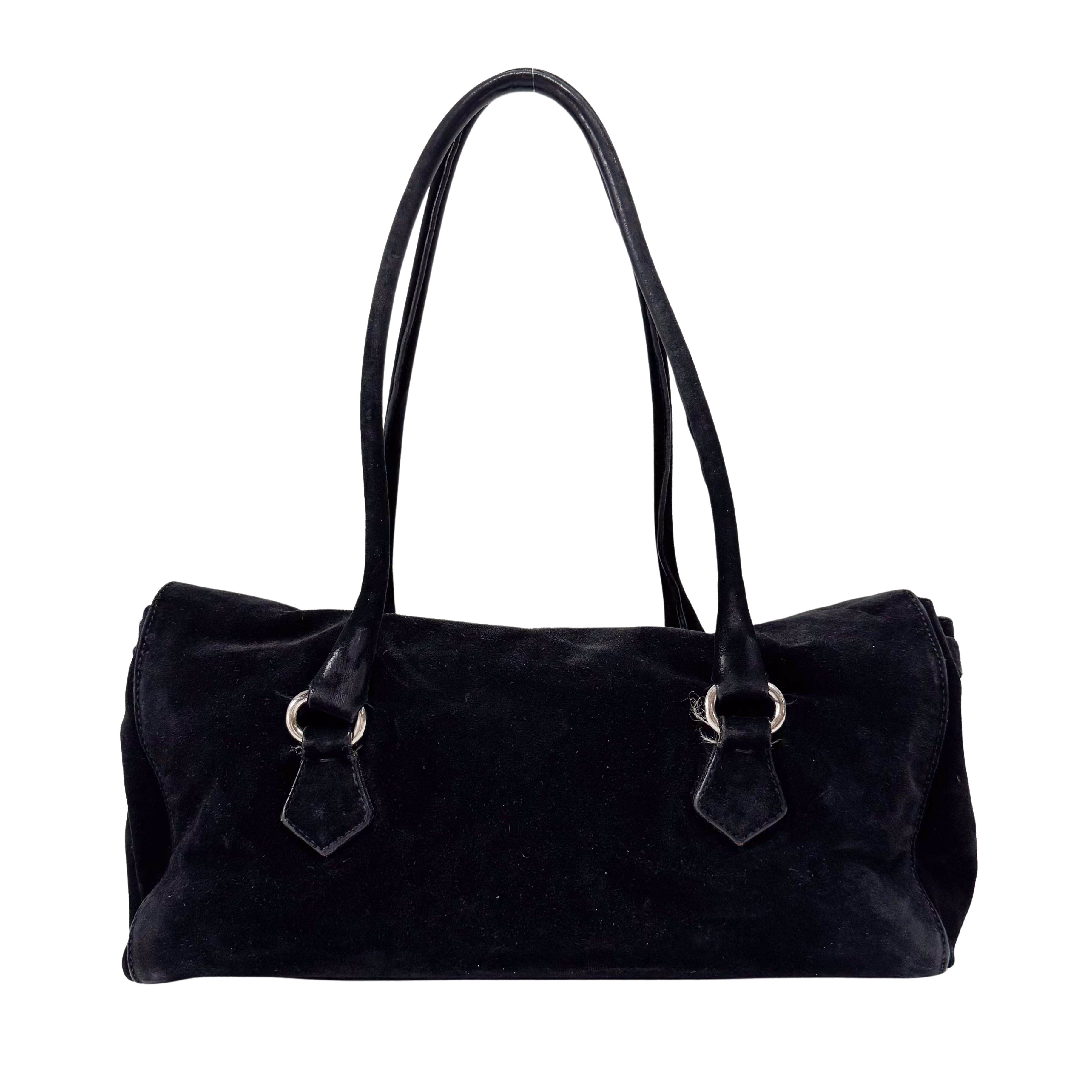 Black Suede Shoulder Bag