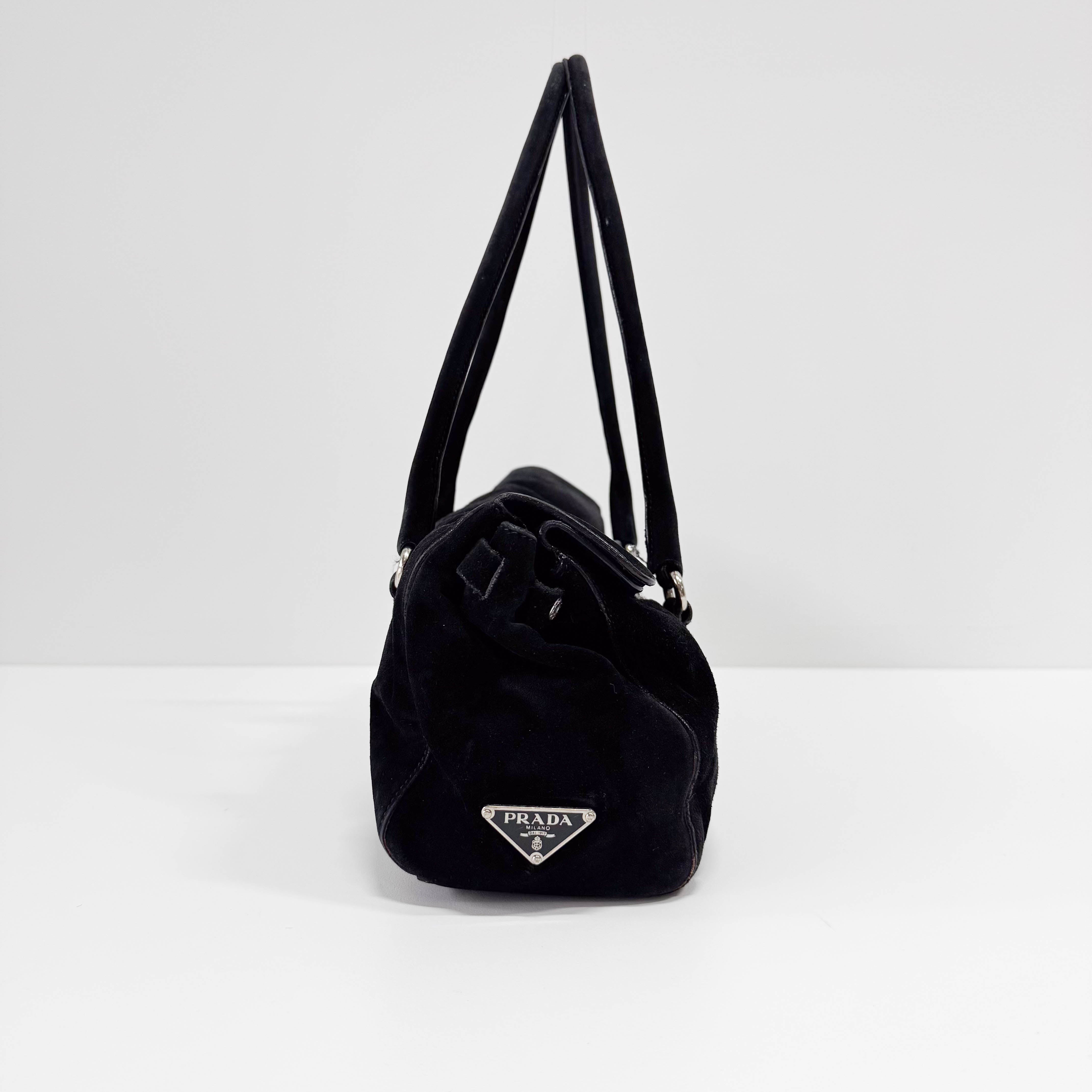 Black Suede Shoulder Bag