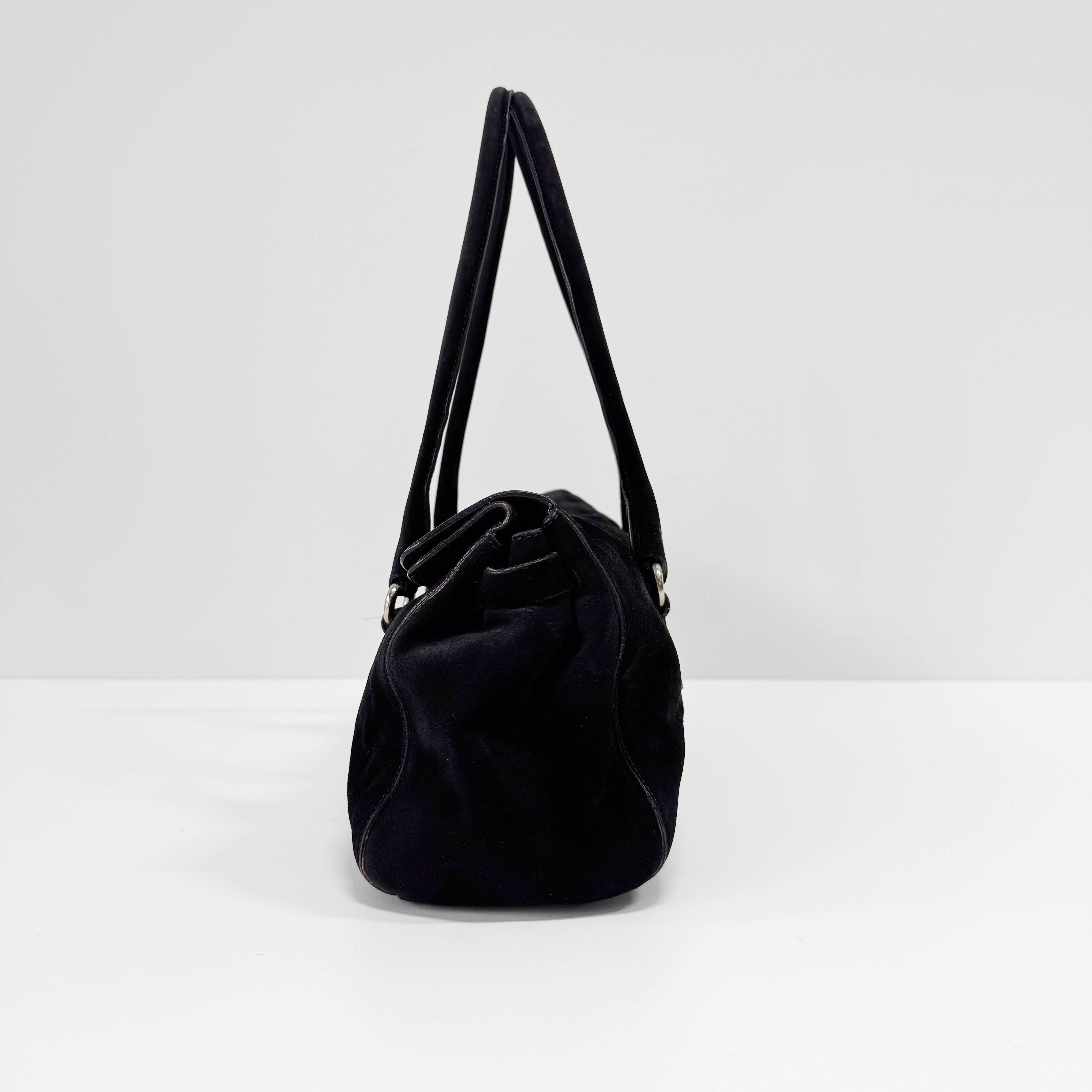 Black Suede Shoulder Bag