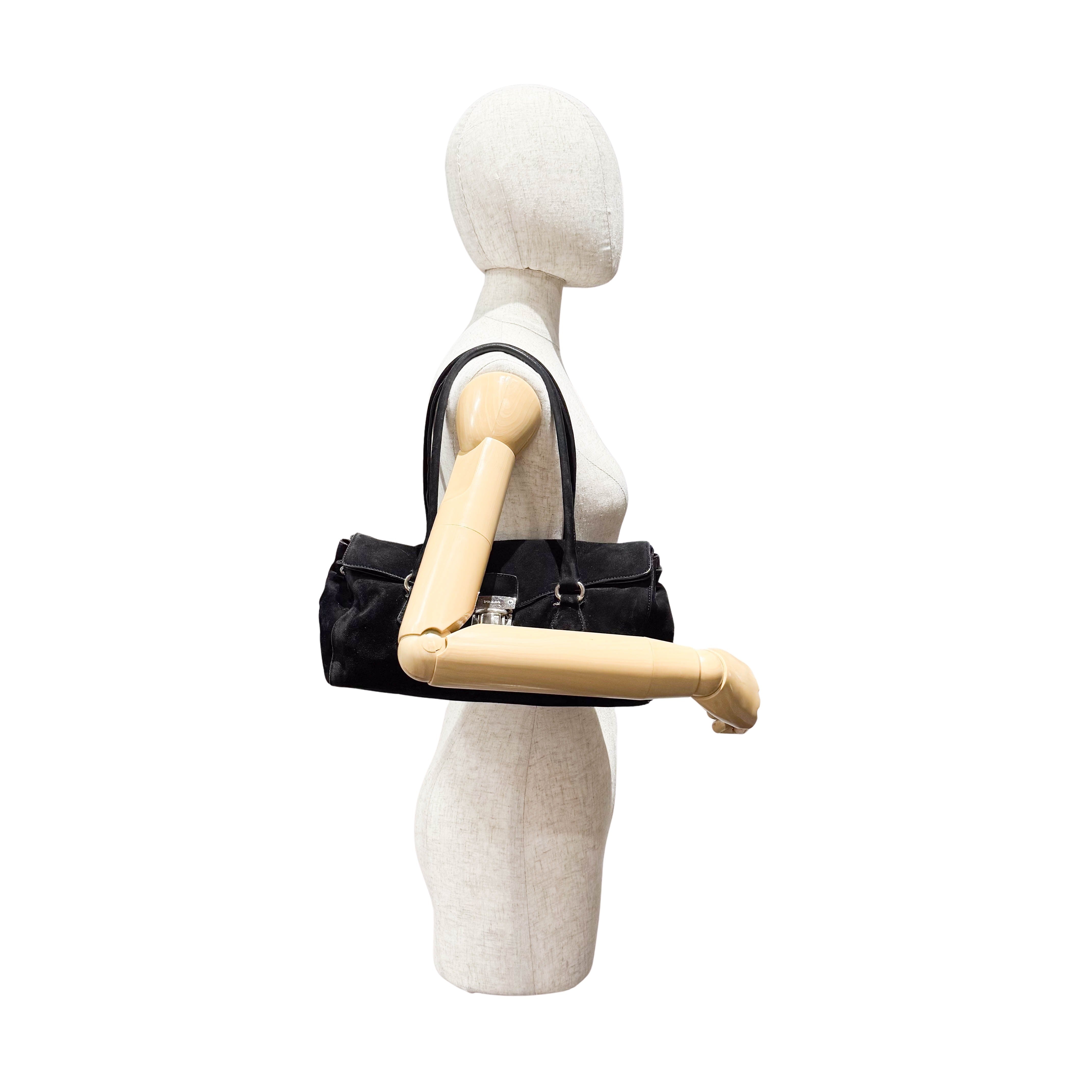 Black Suede Shoulder Bag