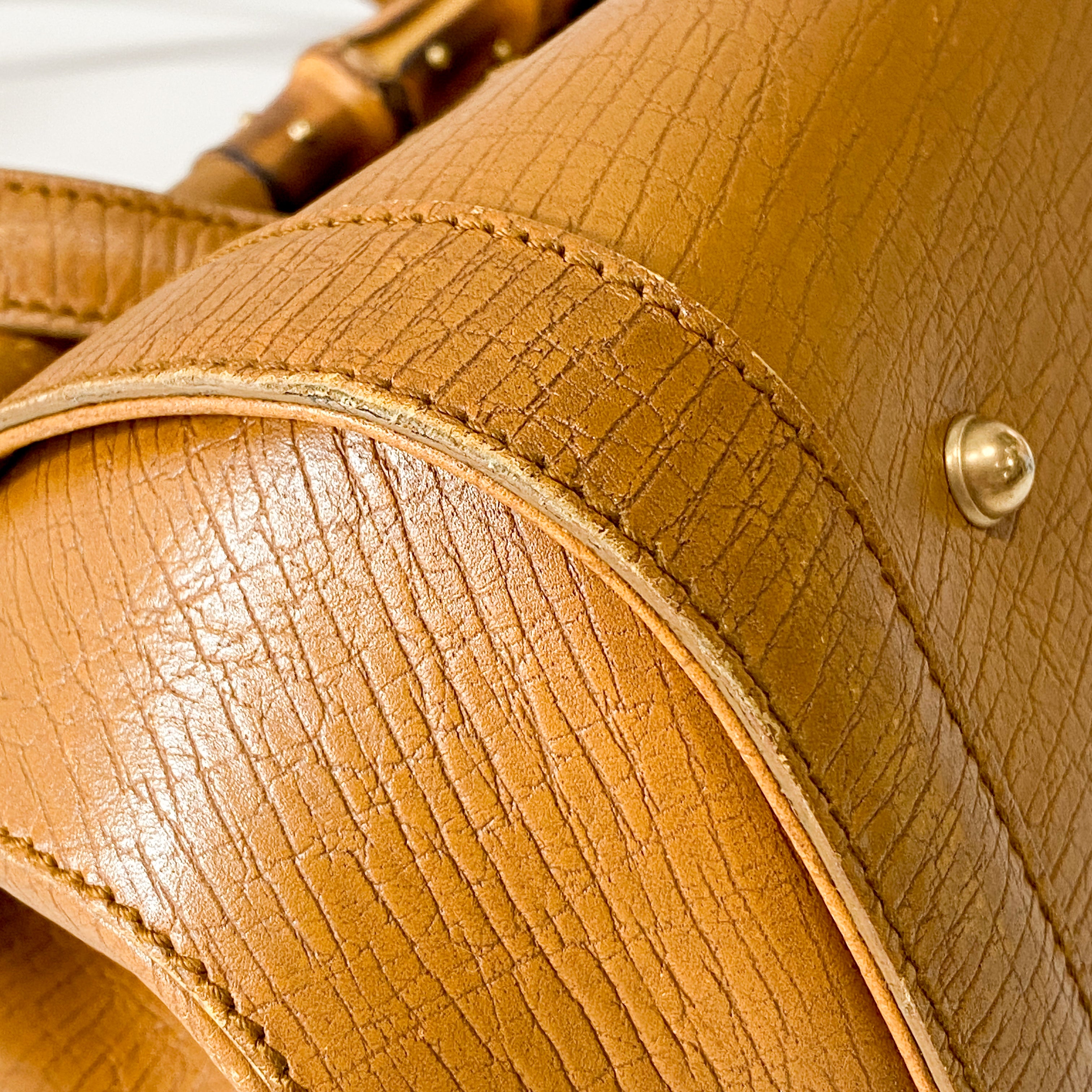Camel Brown Bamboo Shoulder Bag
