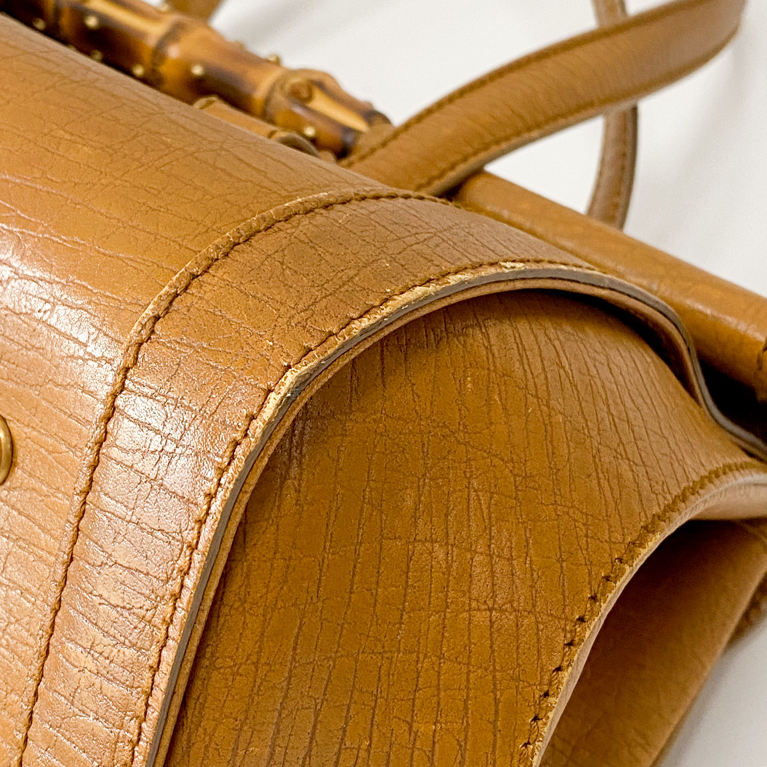 Camel Brown Bamboo Shoulder Bag