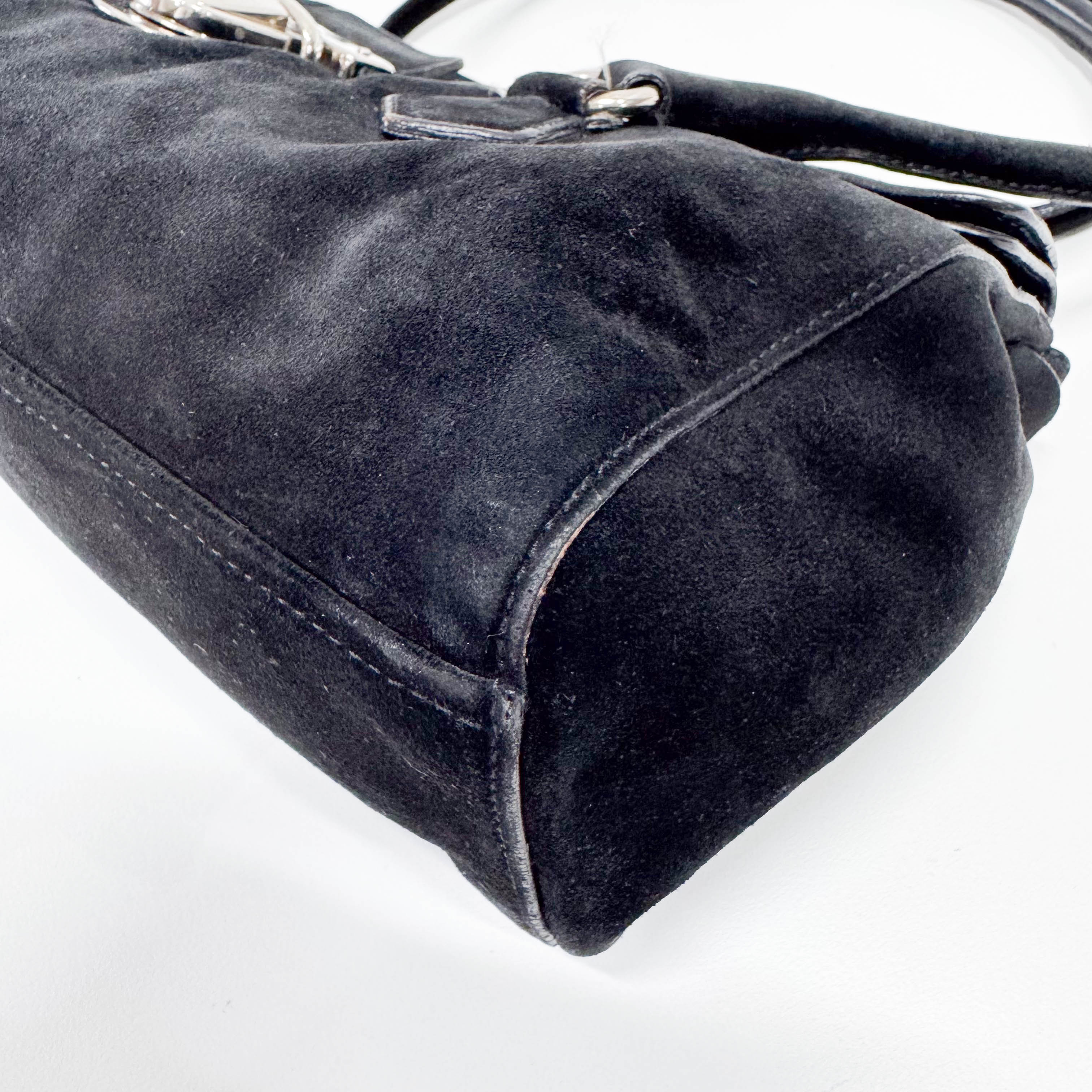 Black Suede Shoulder Bag