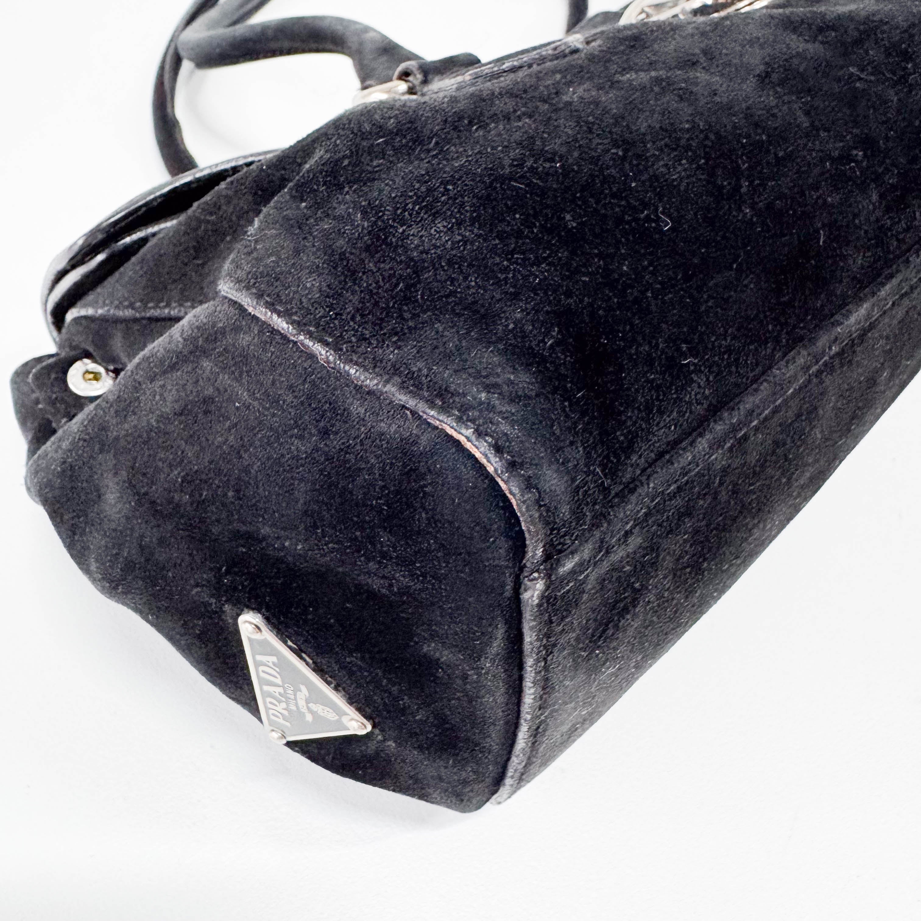 Black Suede Shoulder Bag