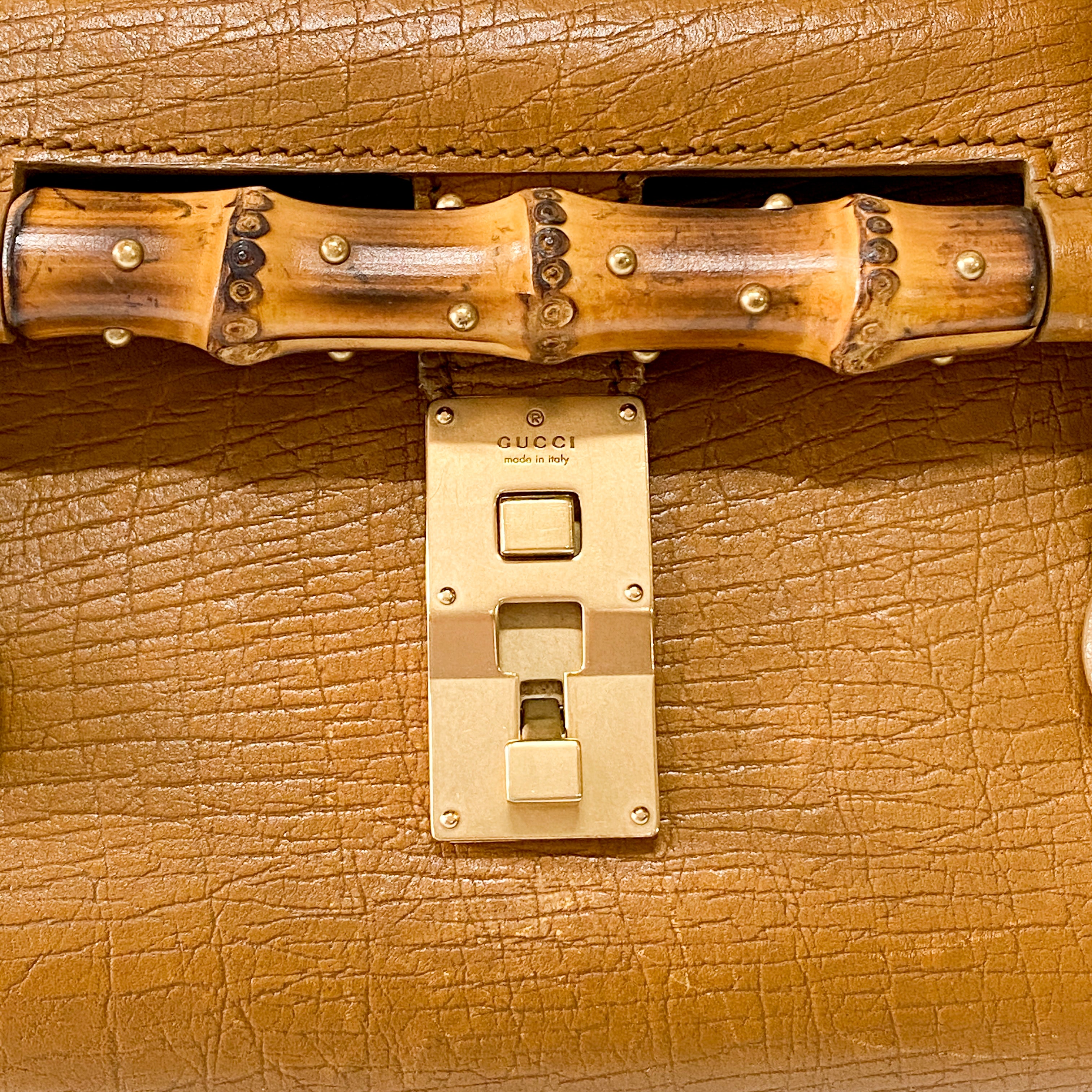 Camel Brown Bamboo Shoulder Bag