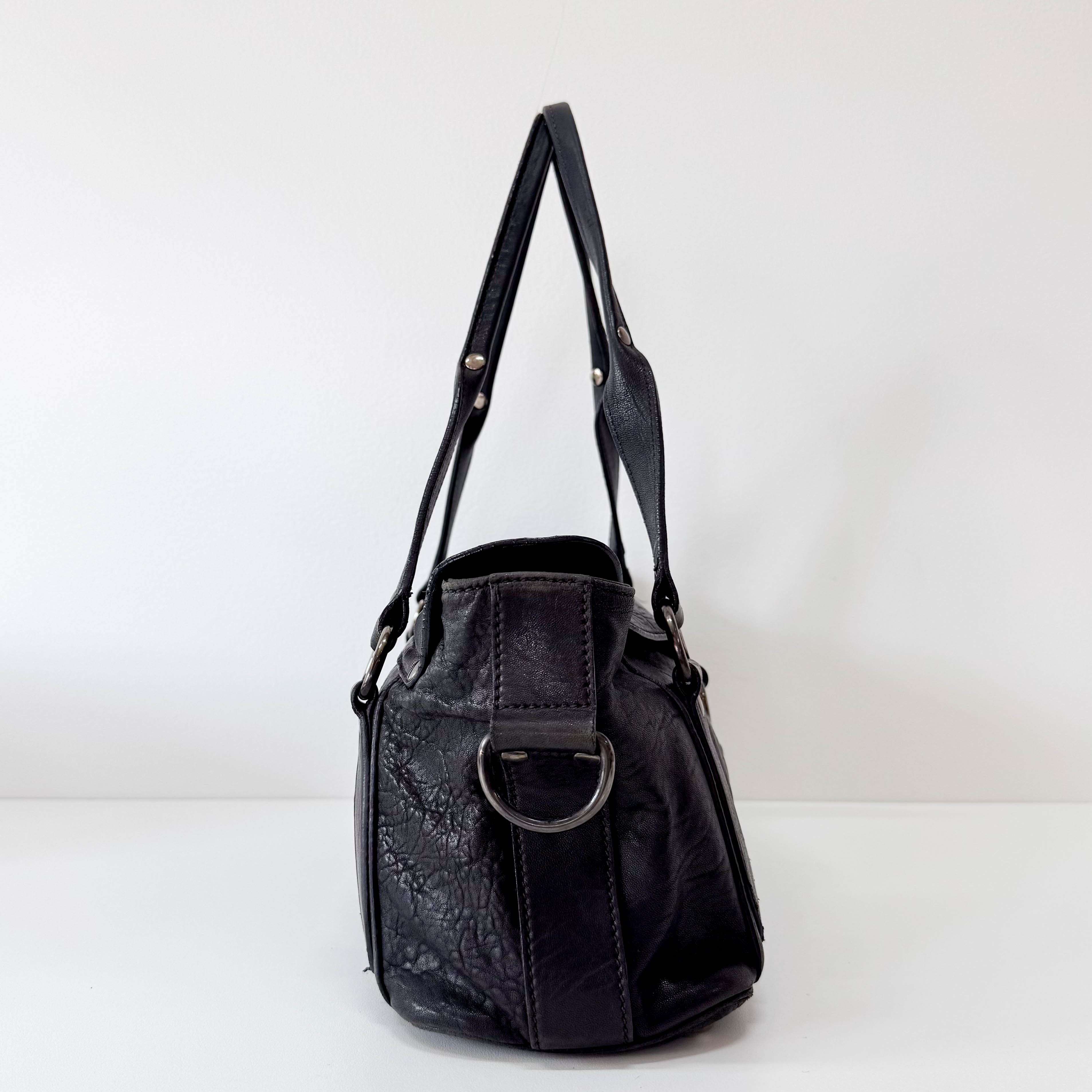 Black Leather Shoulder Bag