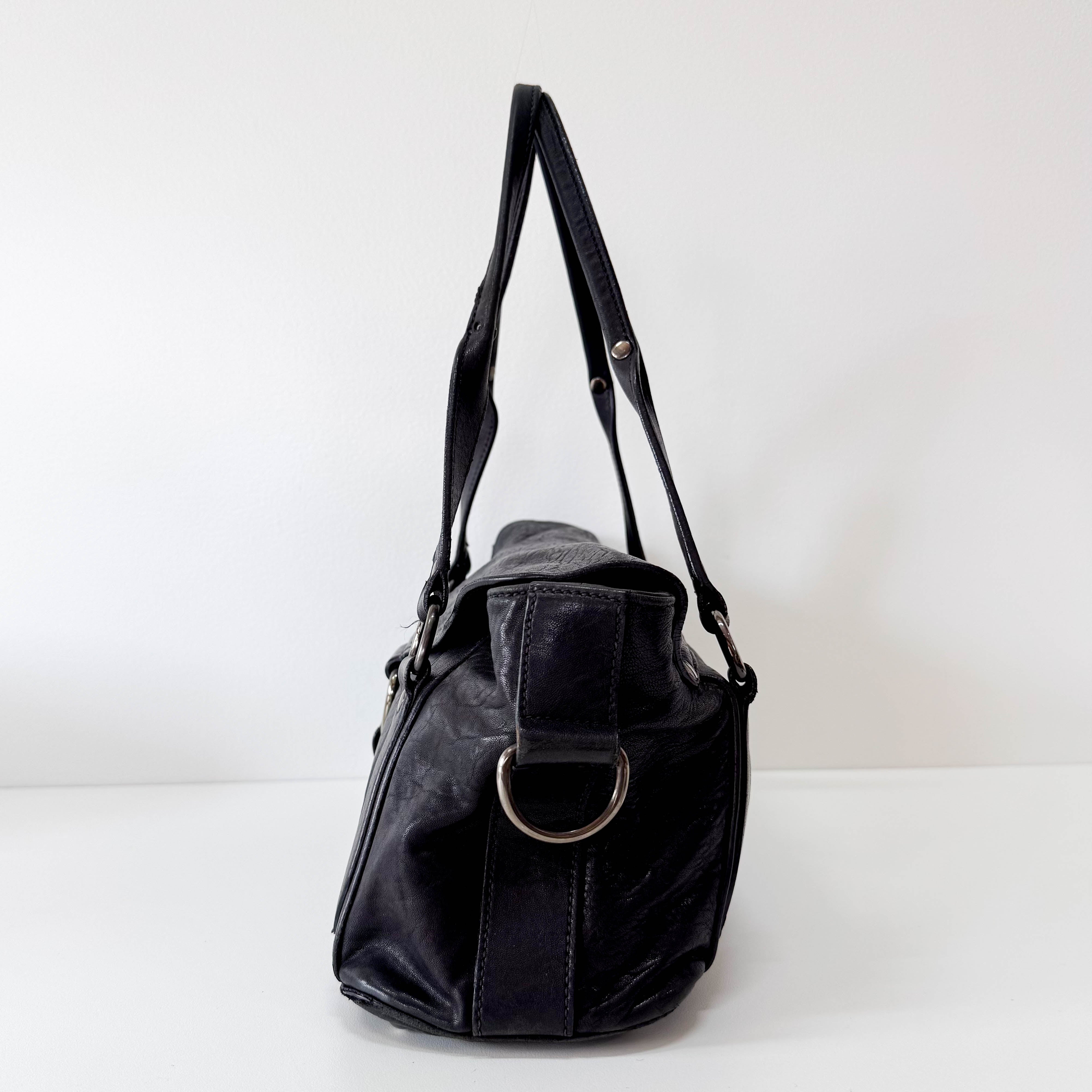 Black Leather Shoulder Bag