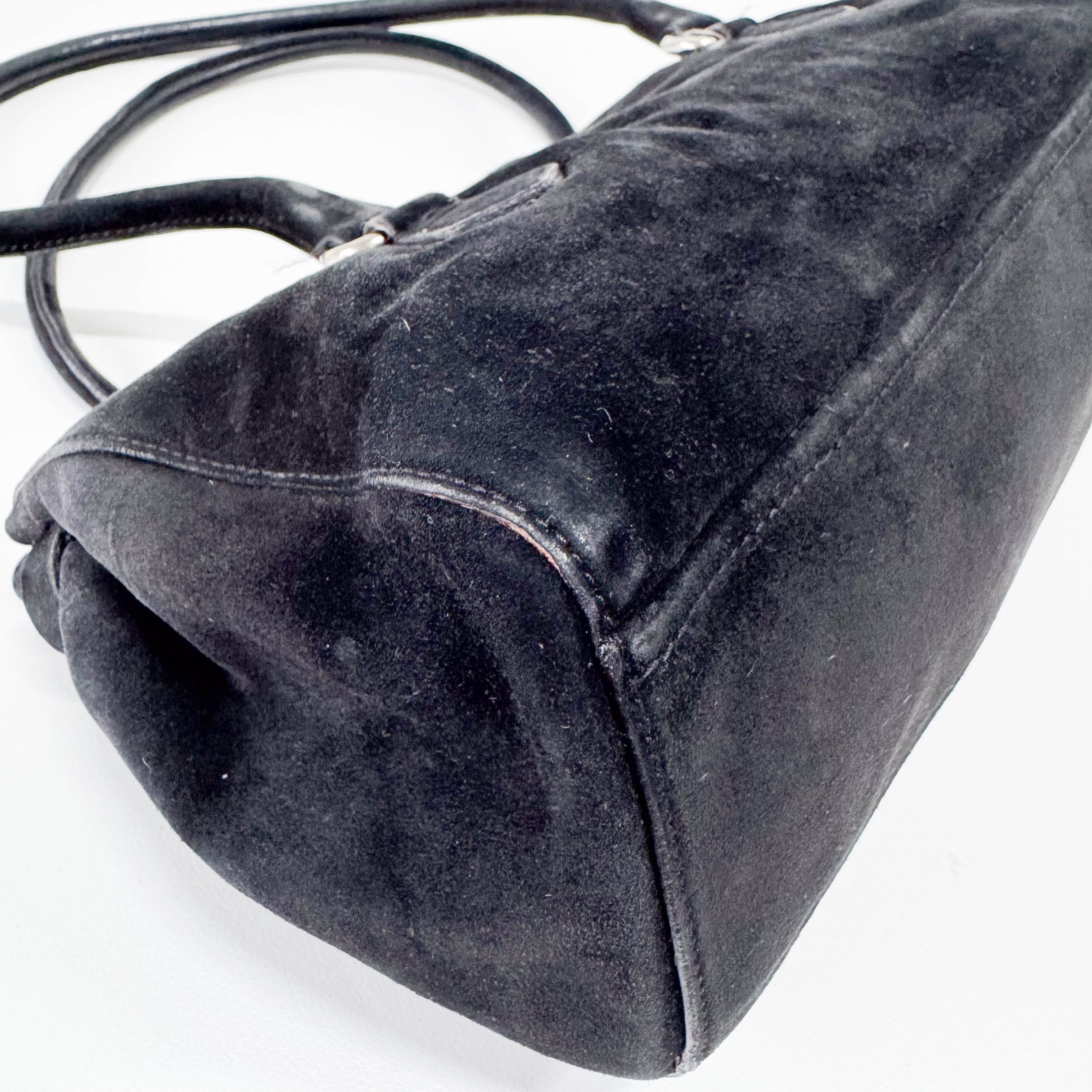 Black Suede Shoulder Bag