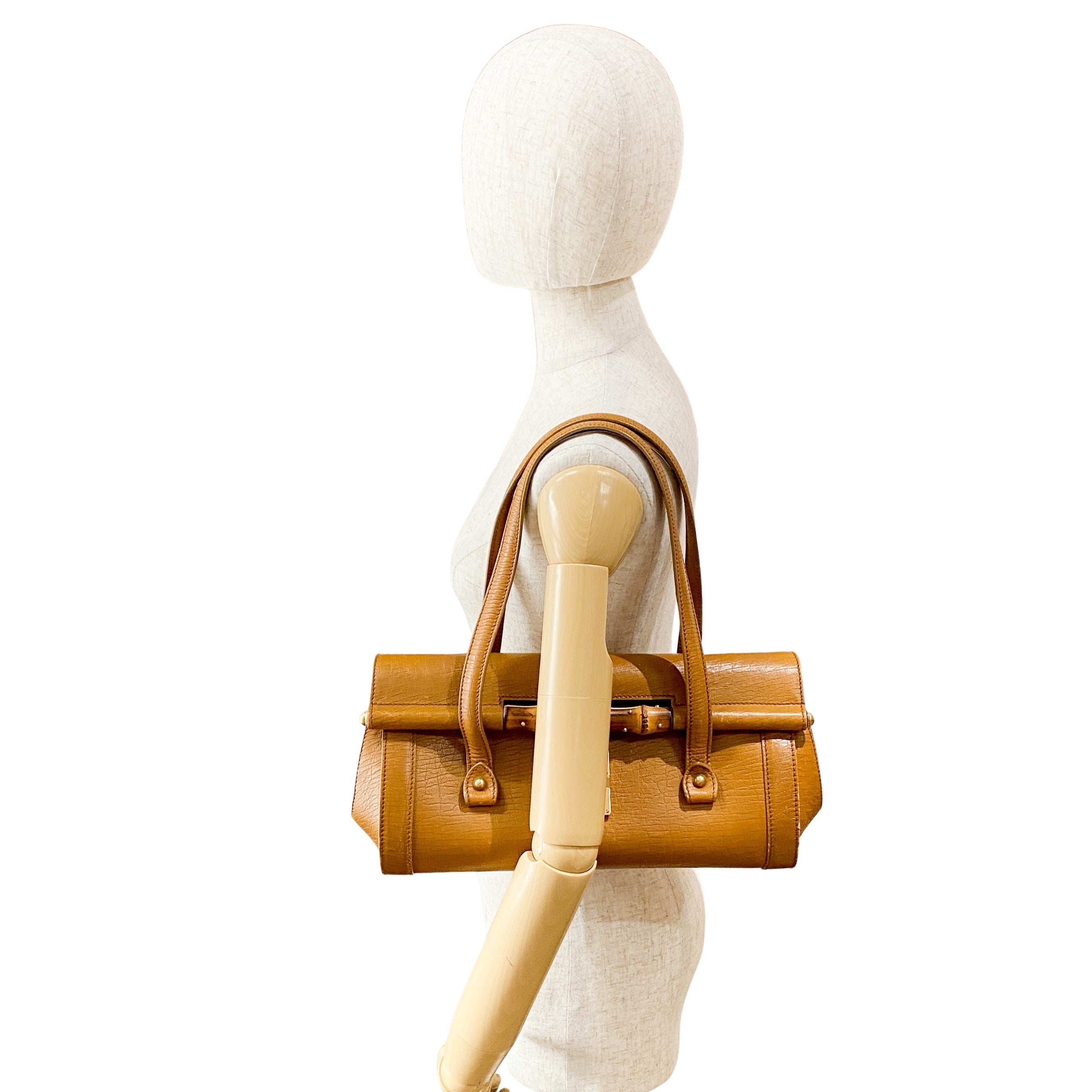 Camel Brown Bamboo Shoulder Bag