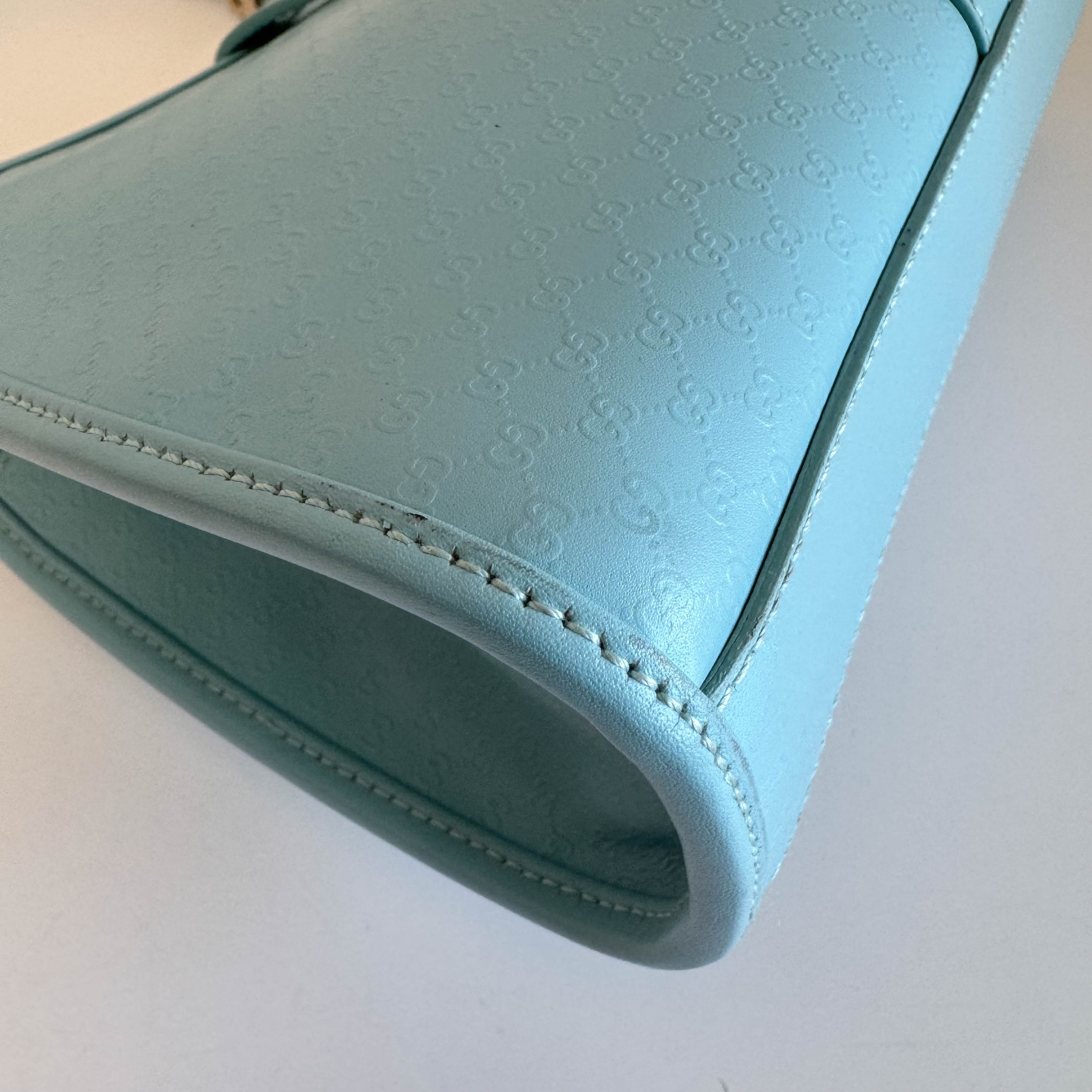 GG Leather Light Blue Mini Jackie Handbag