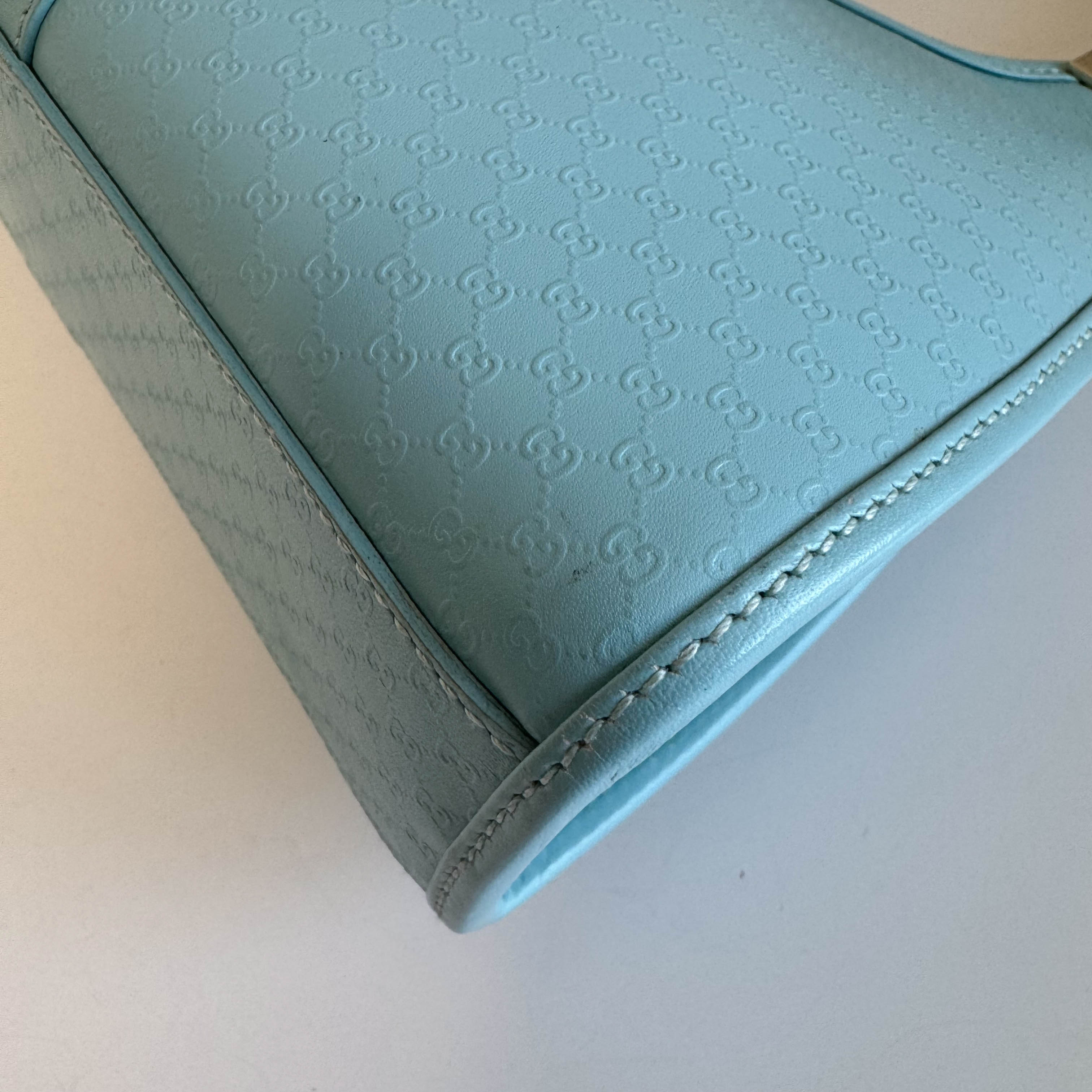 GG Leather Light Blue Mini Jackie Handbag