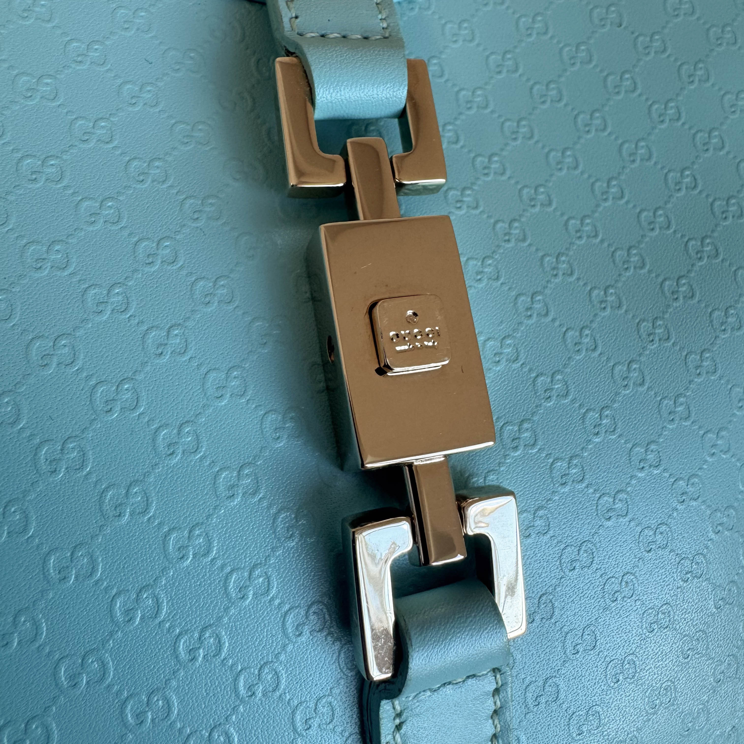 GG Leather Light Blue Mini Jackie Handbag
