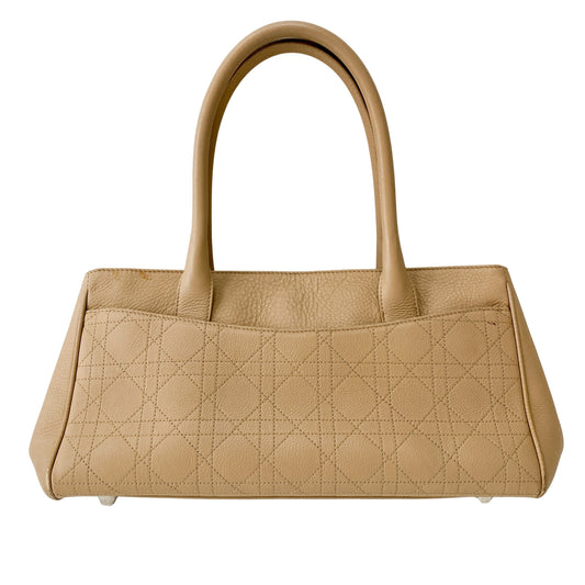 Beige Leather Handle Bag