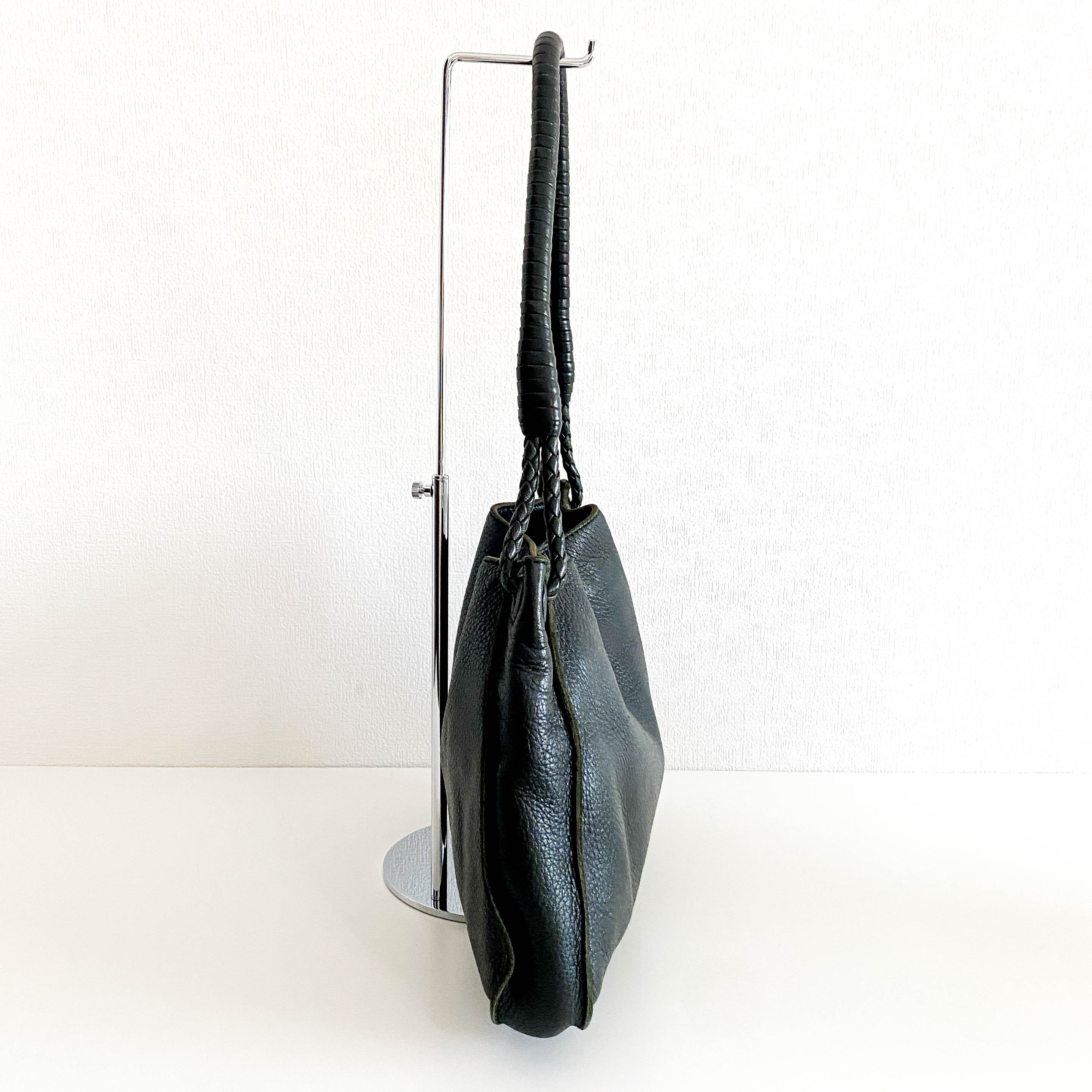 Vintage Black Leather Shoulder Bag