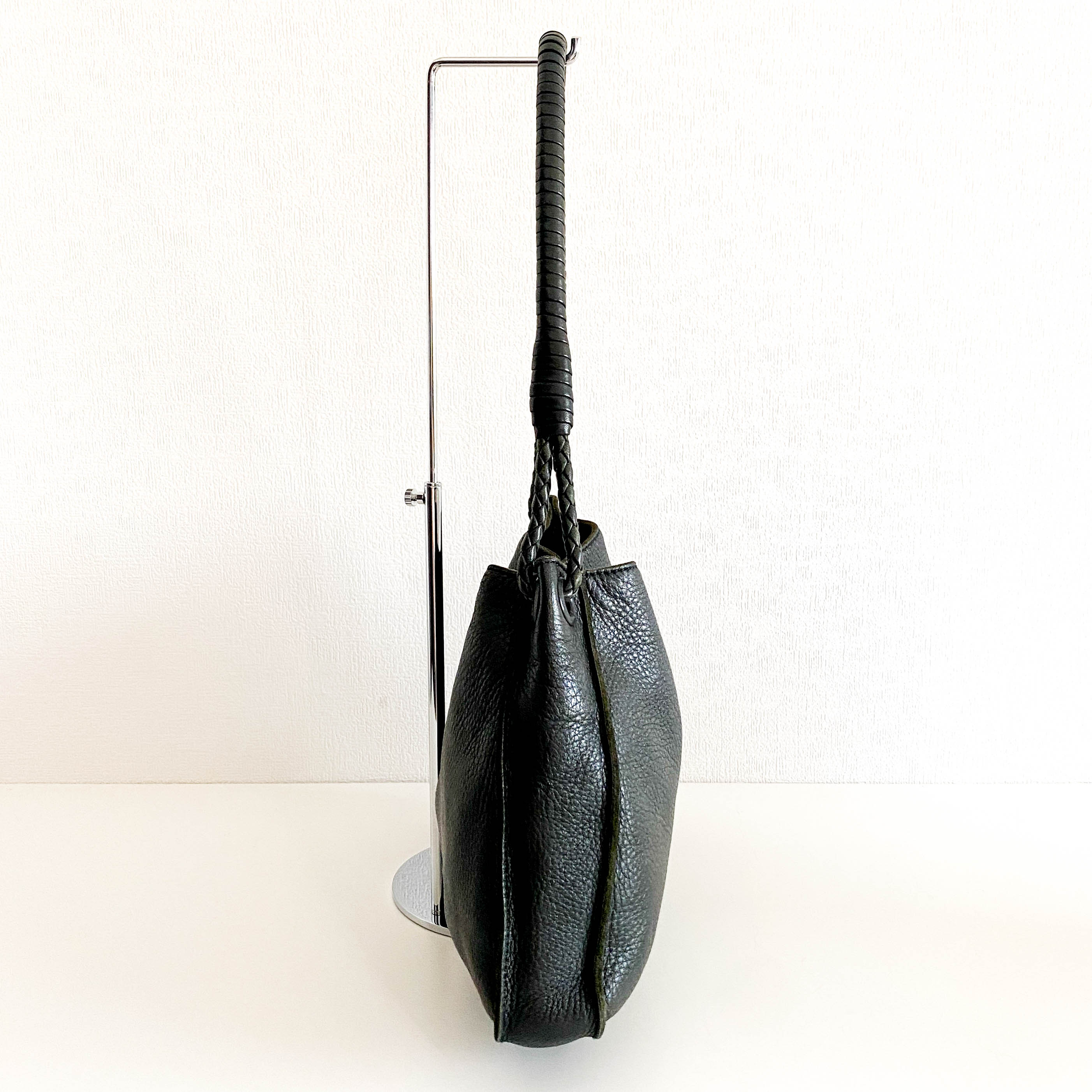 Vintage Black Leather Shoulder Bag