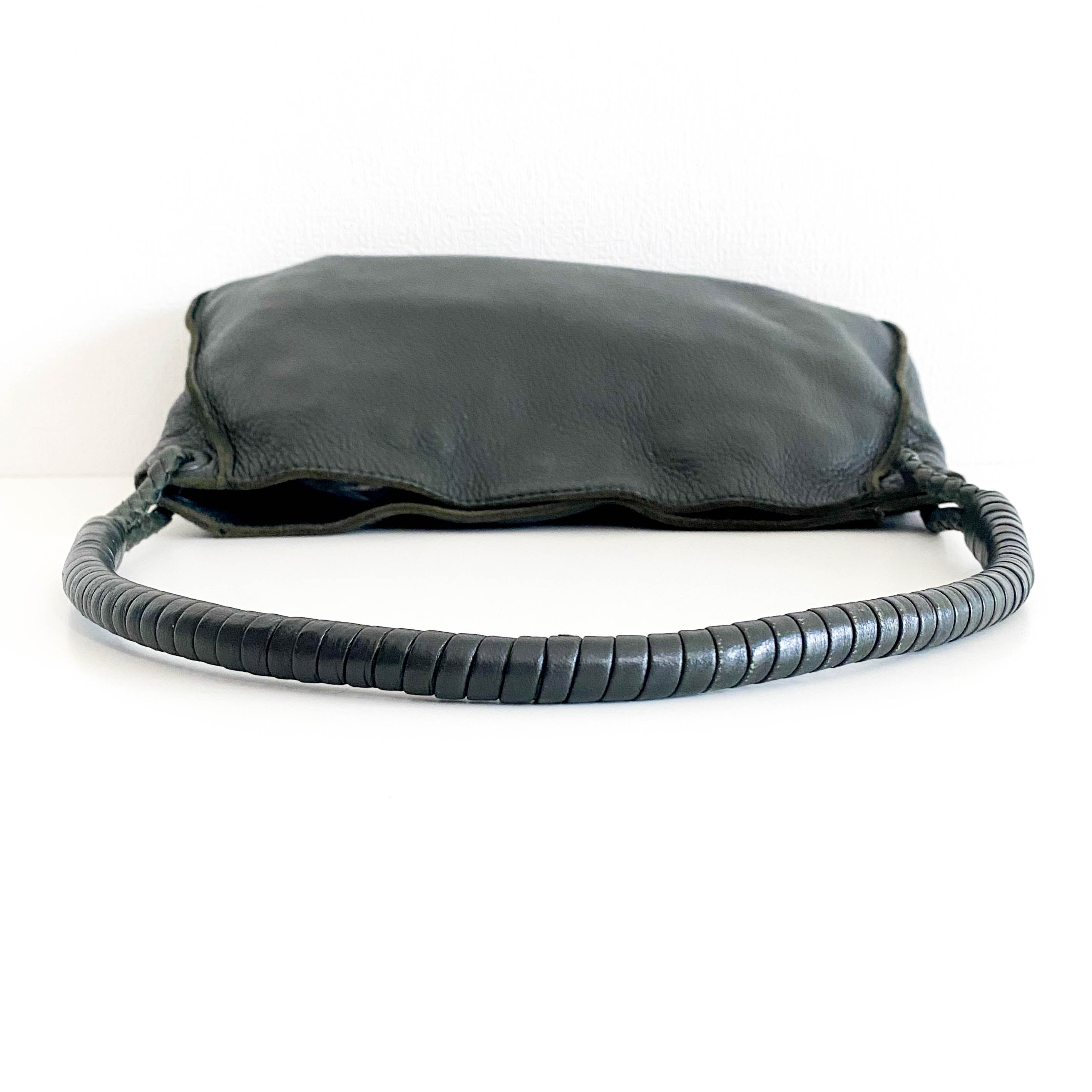 Vintage Black Leather Shoulder Bag