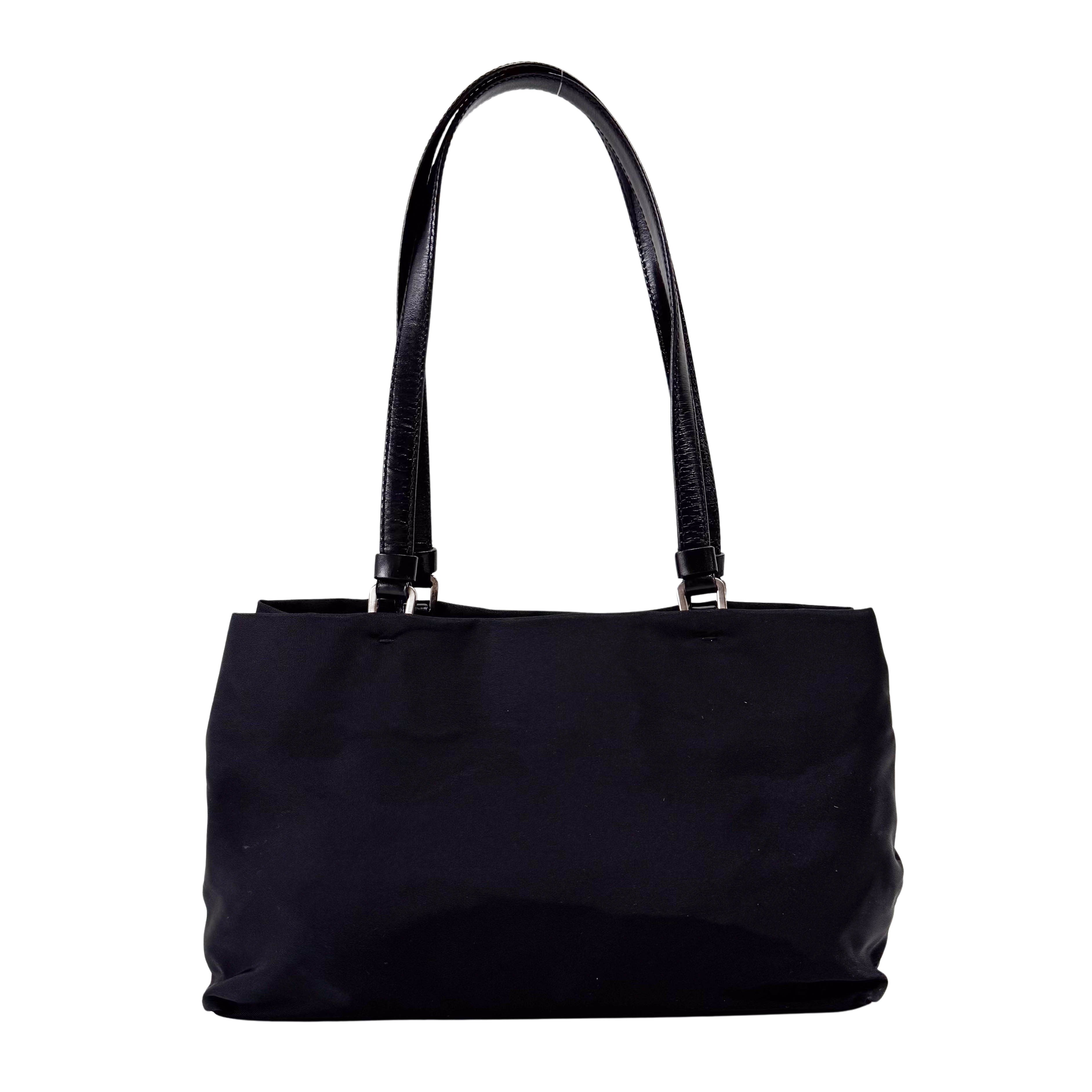 Tessuto Black Nylon Shoulder Bag