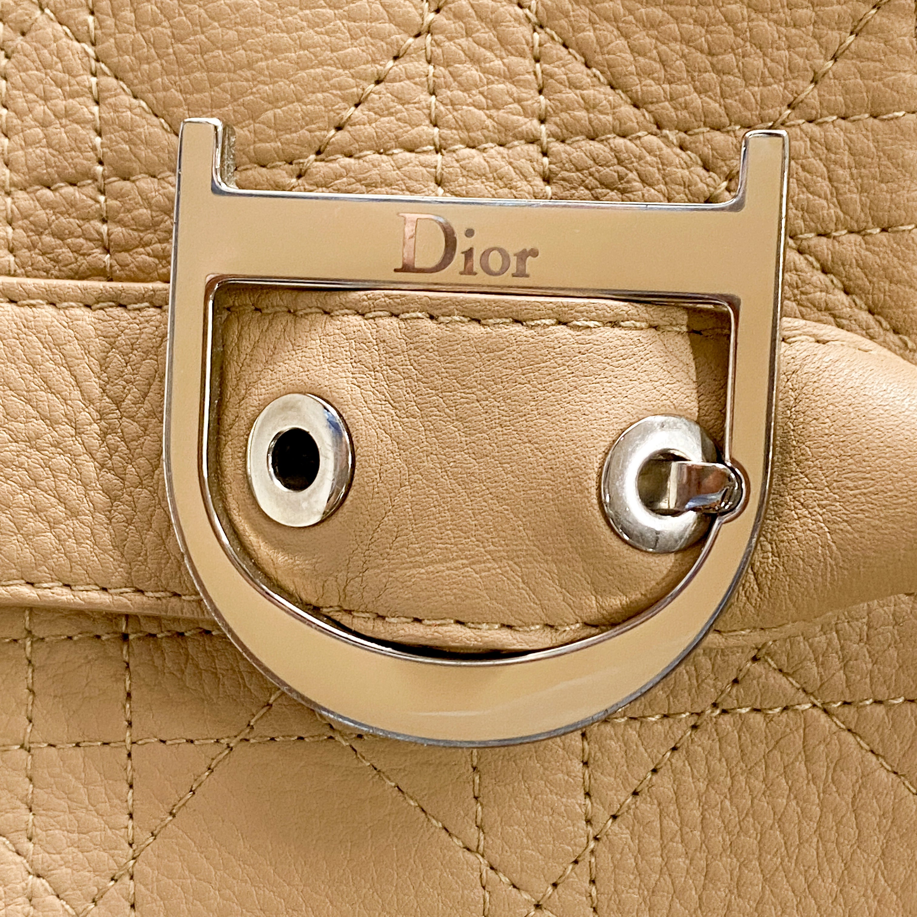 Beige Leather Handle Bag