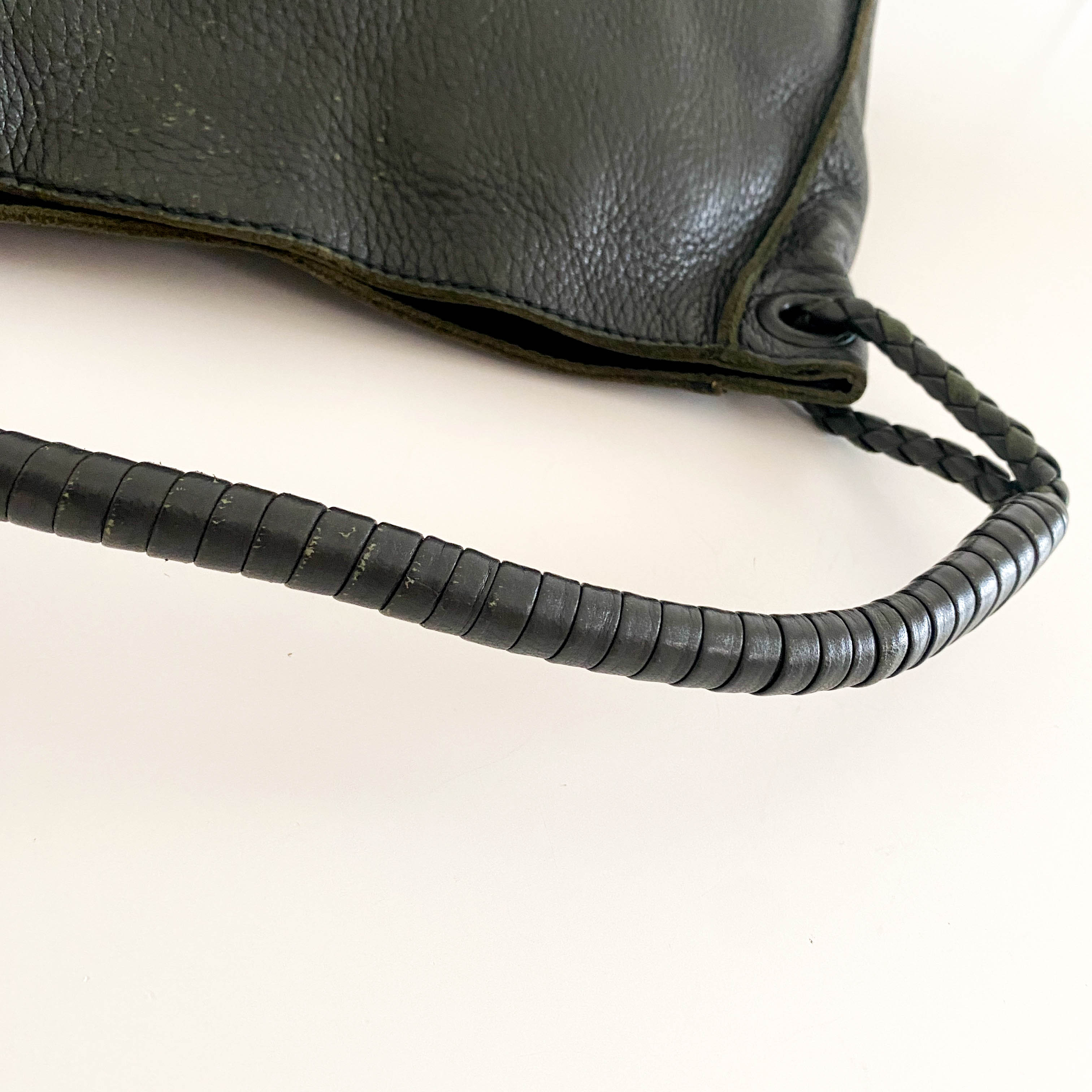 Vintage Black Leather Shoulder Bag