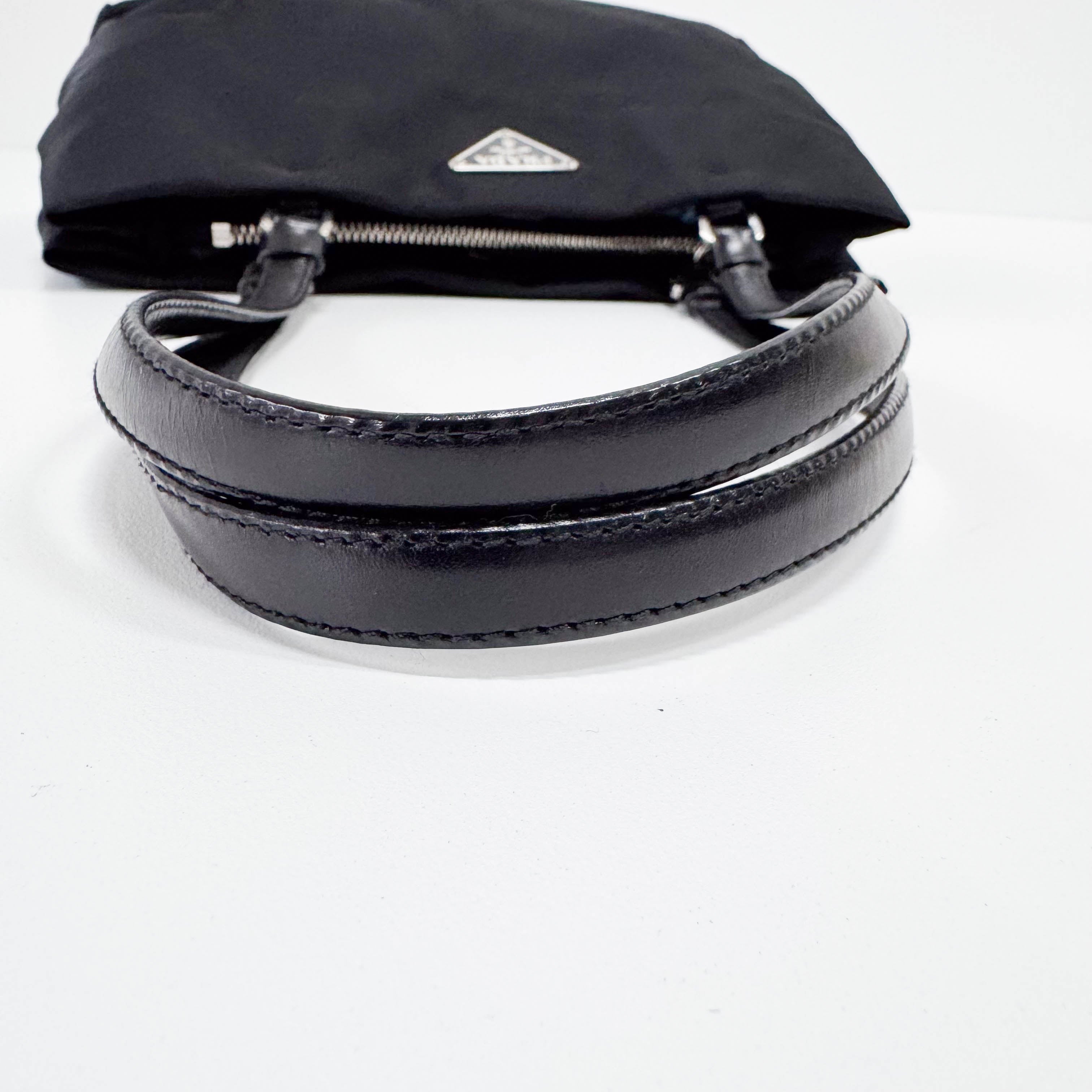 Tessuto Black Nylon Shoulder Bag