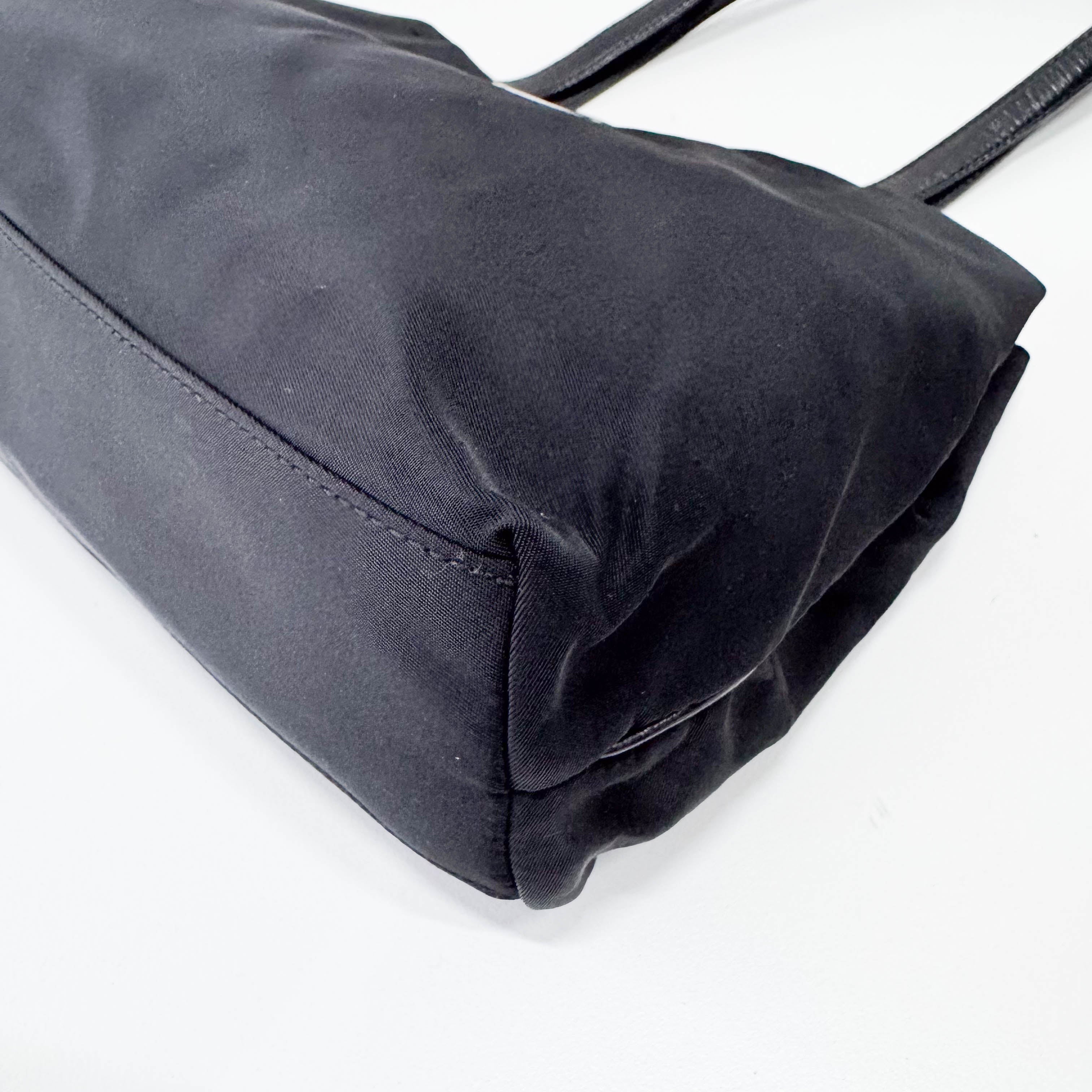 Tessuto Black Nylon Shoulder Bag