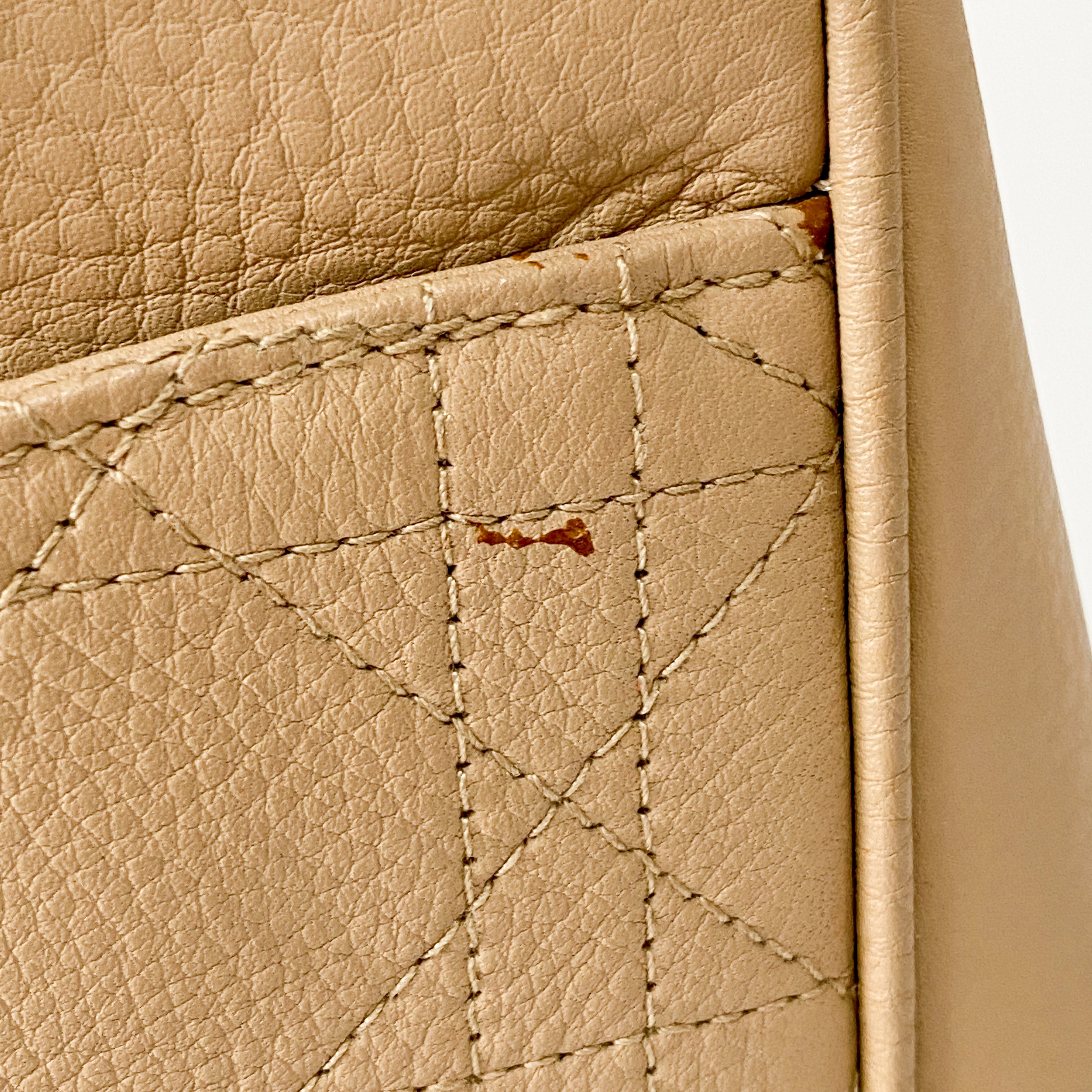 Beige Leather Handle Bag