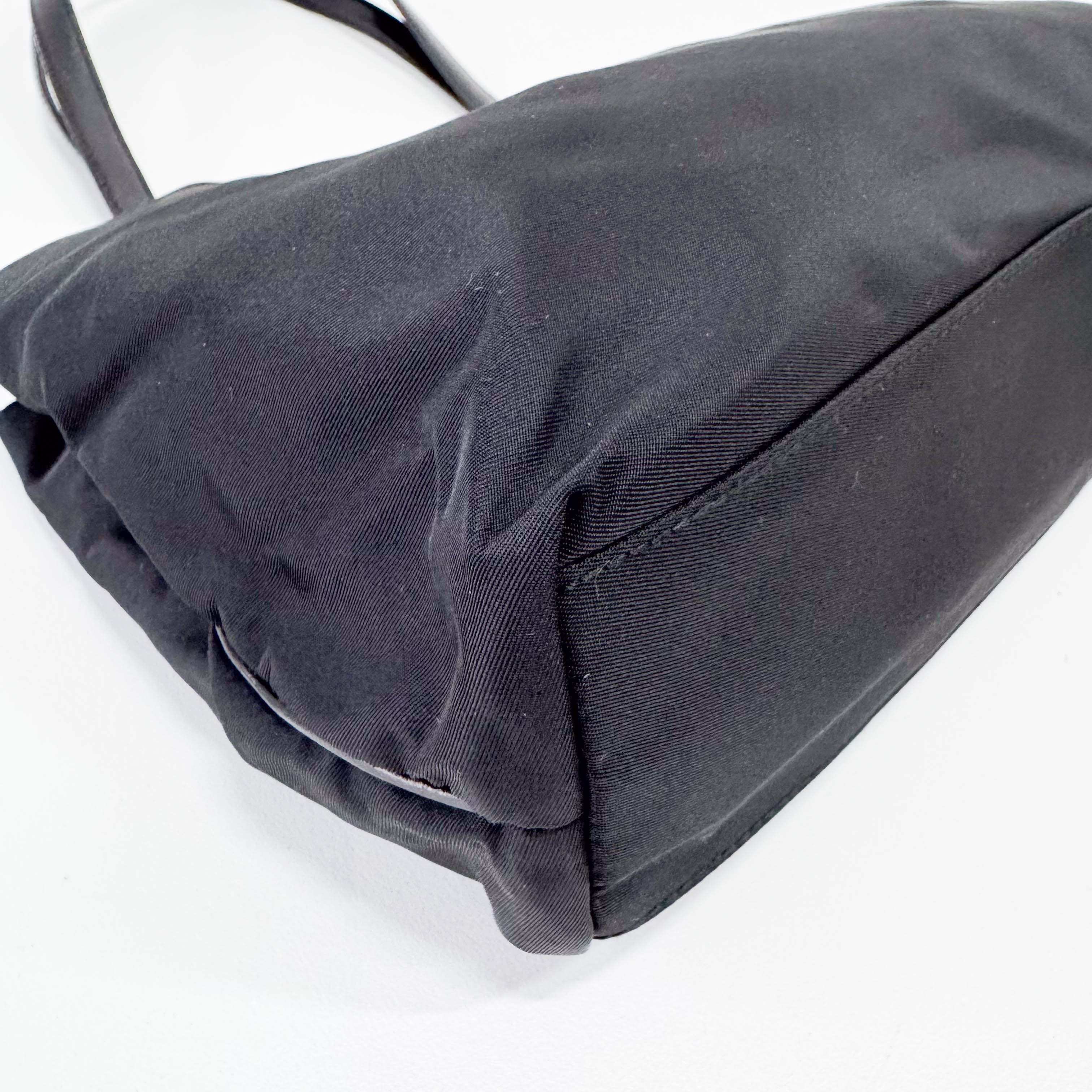 Tessuto Black Nylon Shoulder Bag