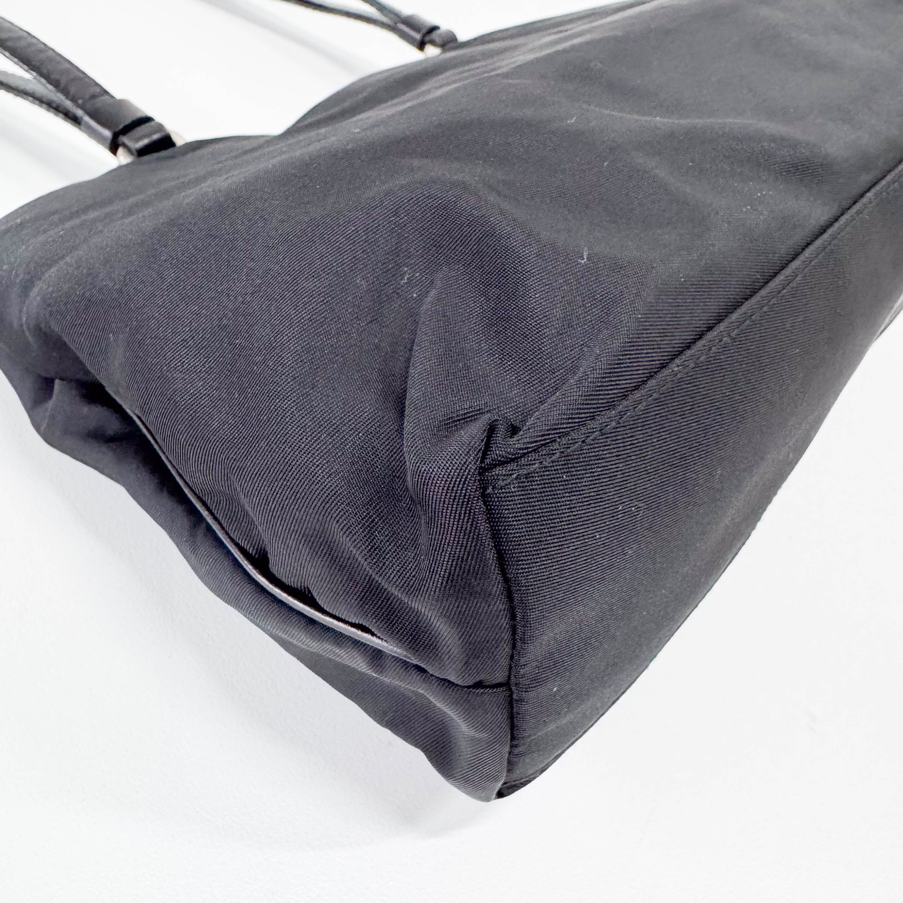 Tessuto Black Nylon Shoulder Bag