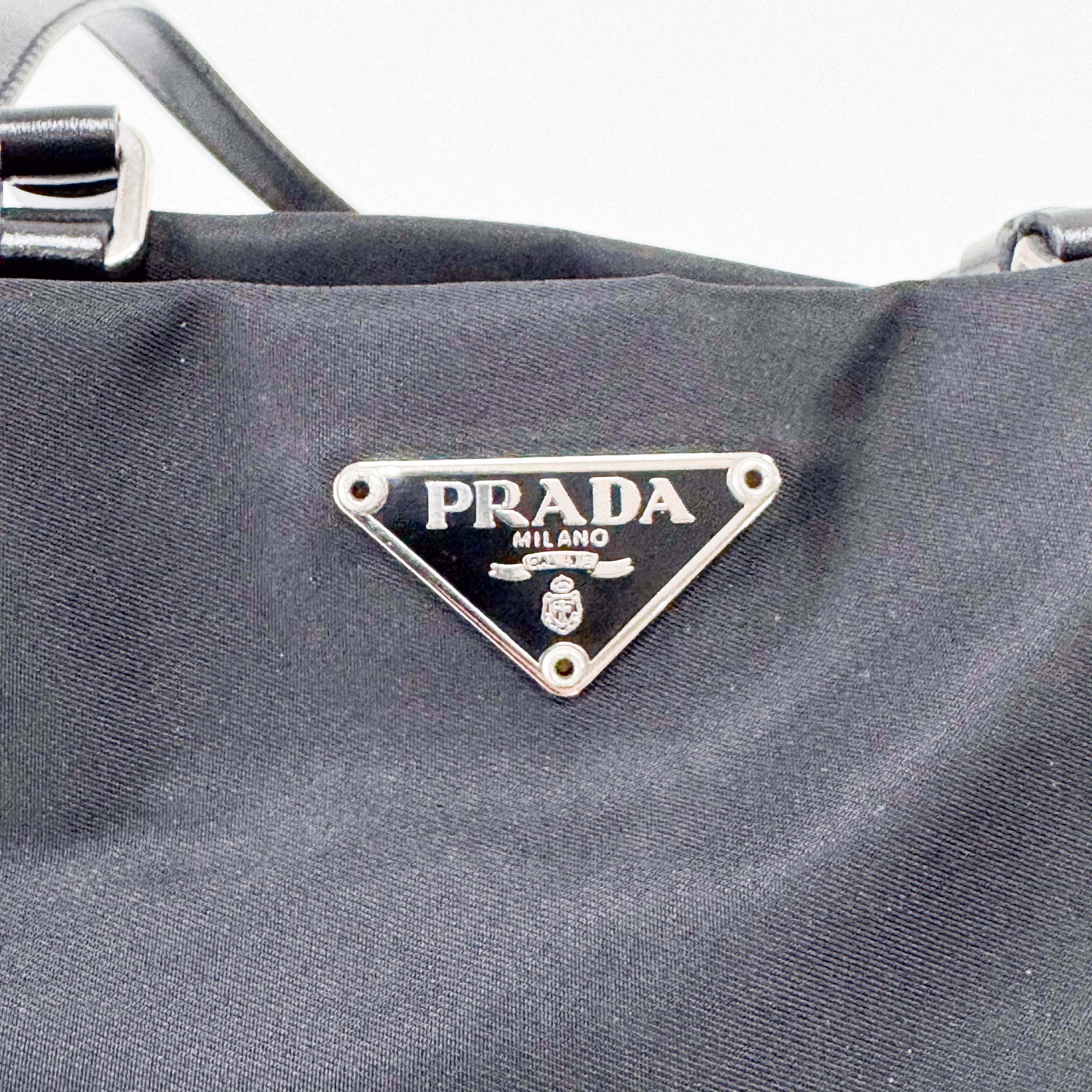 Tessuto Black Nylon Shoulder Bag