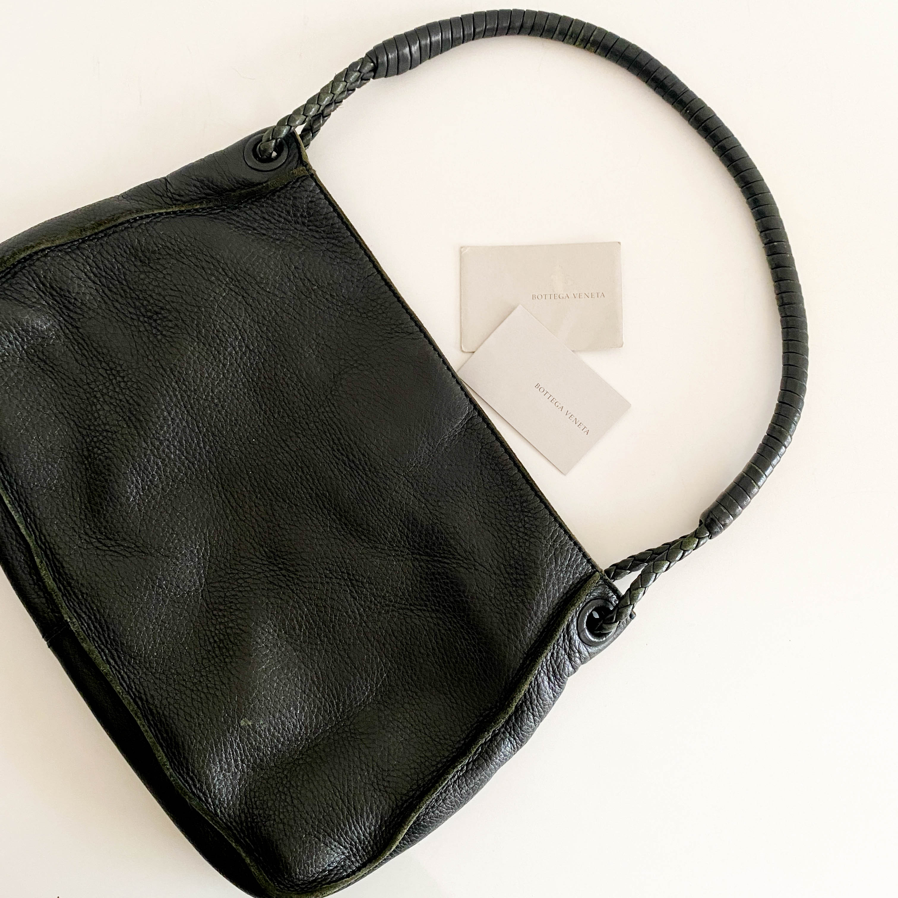 Vintage Black Leather Shoulder Bag