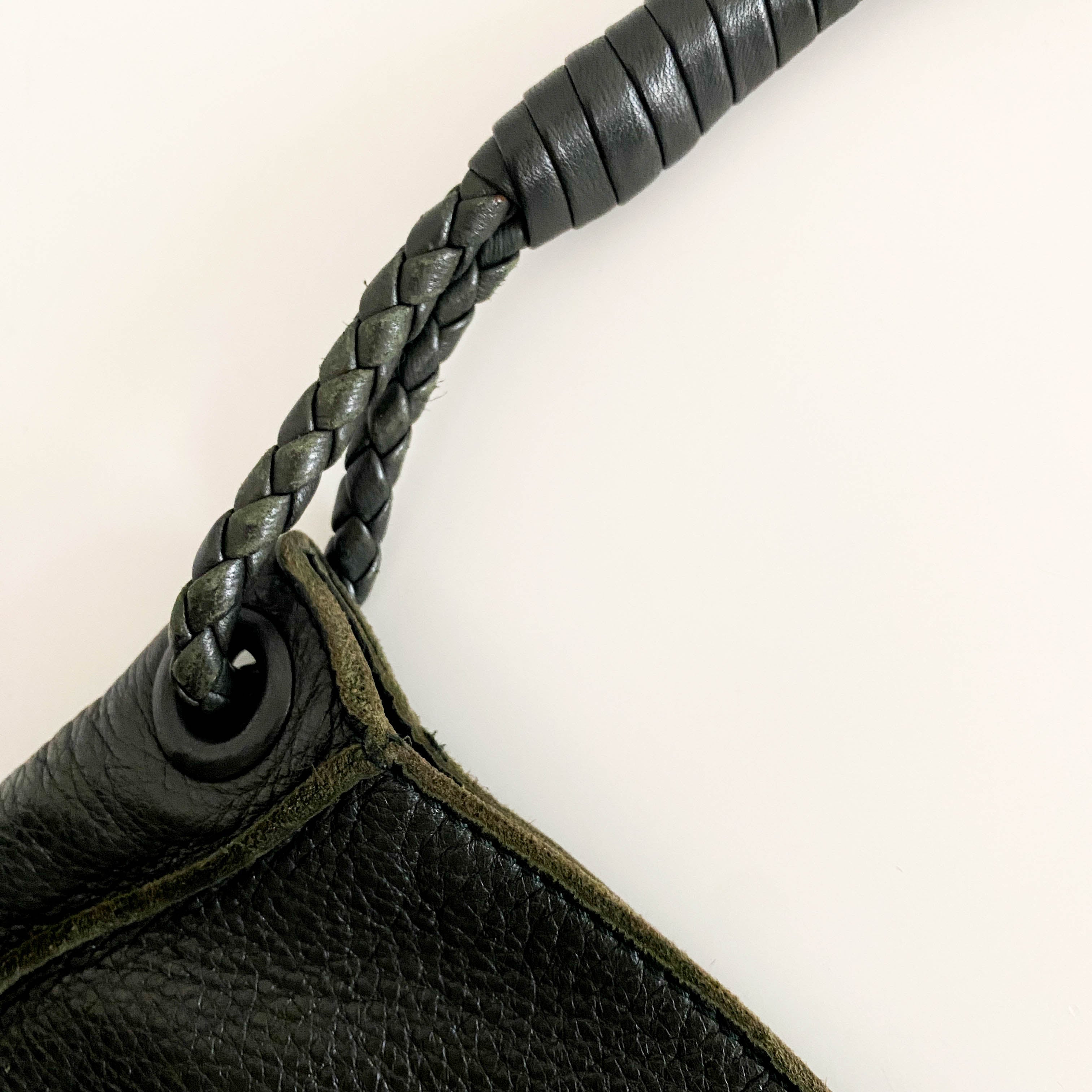 Vintage Black Leather Shoulder Bag