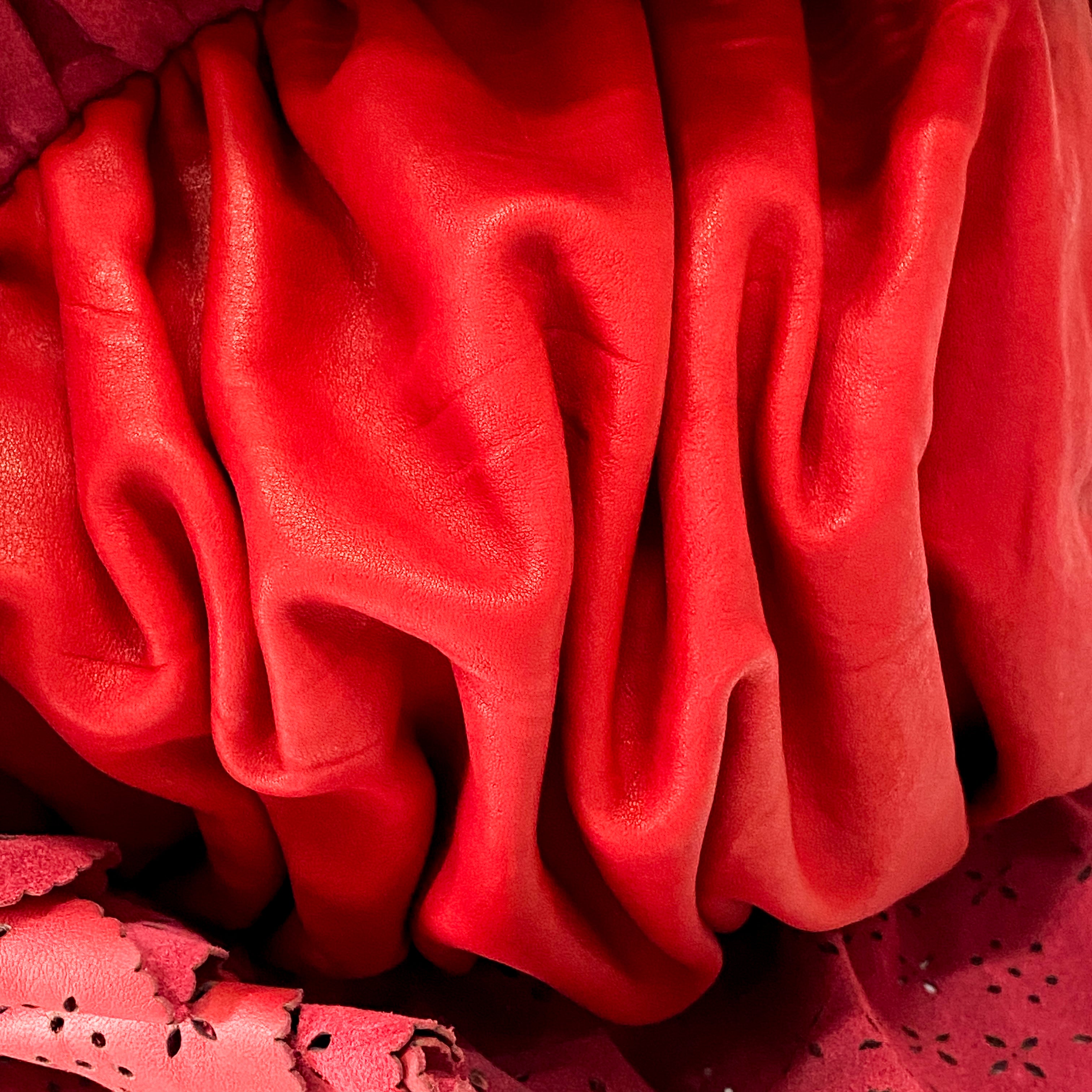 Red Frill Laser Cut Tote Bag