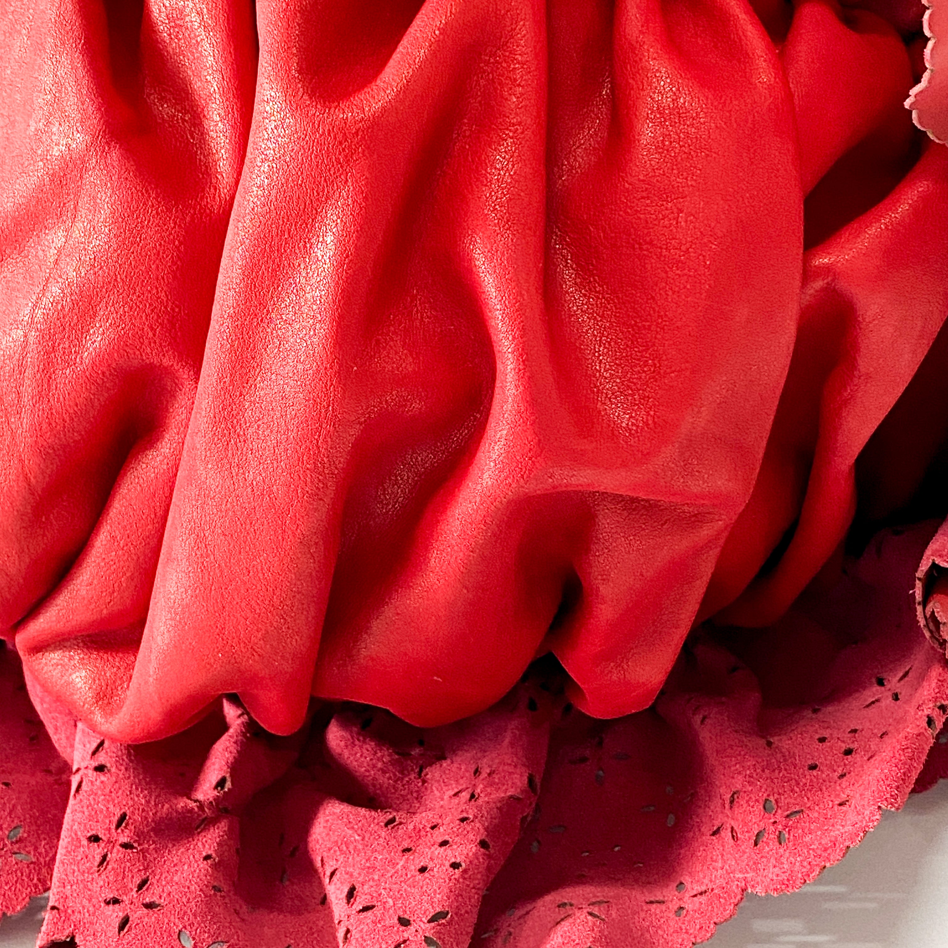 Red Frill Laser Cut Tote Bag