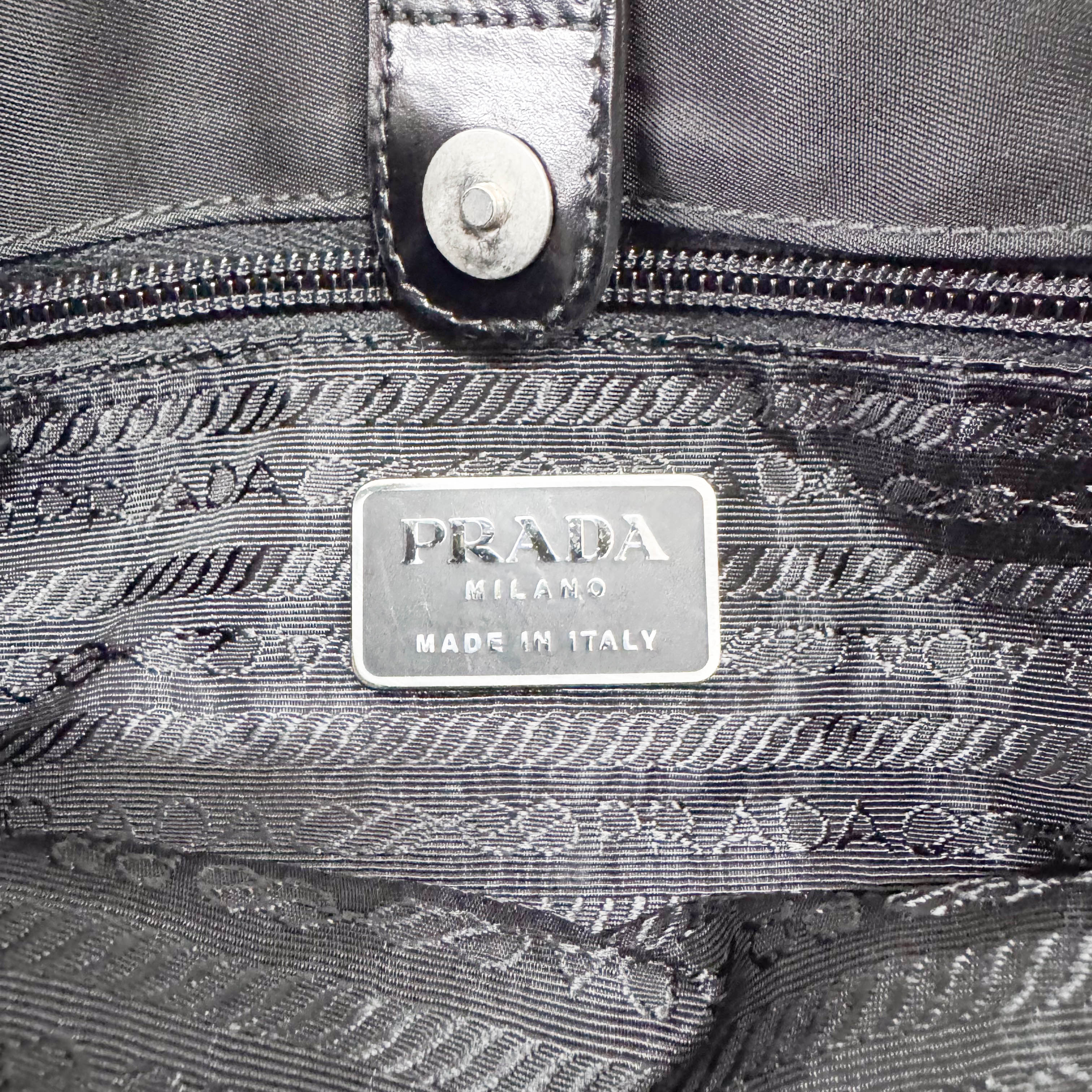 Tessuto Black Nylon Shoulder Bag