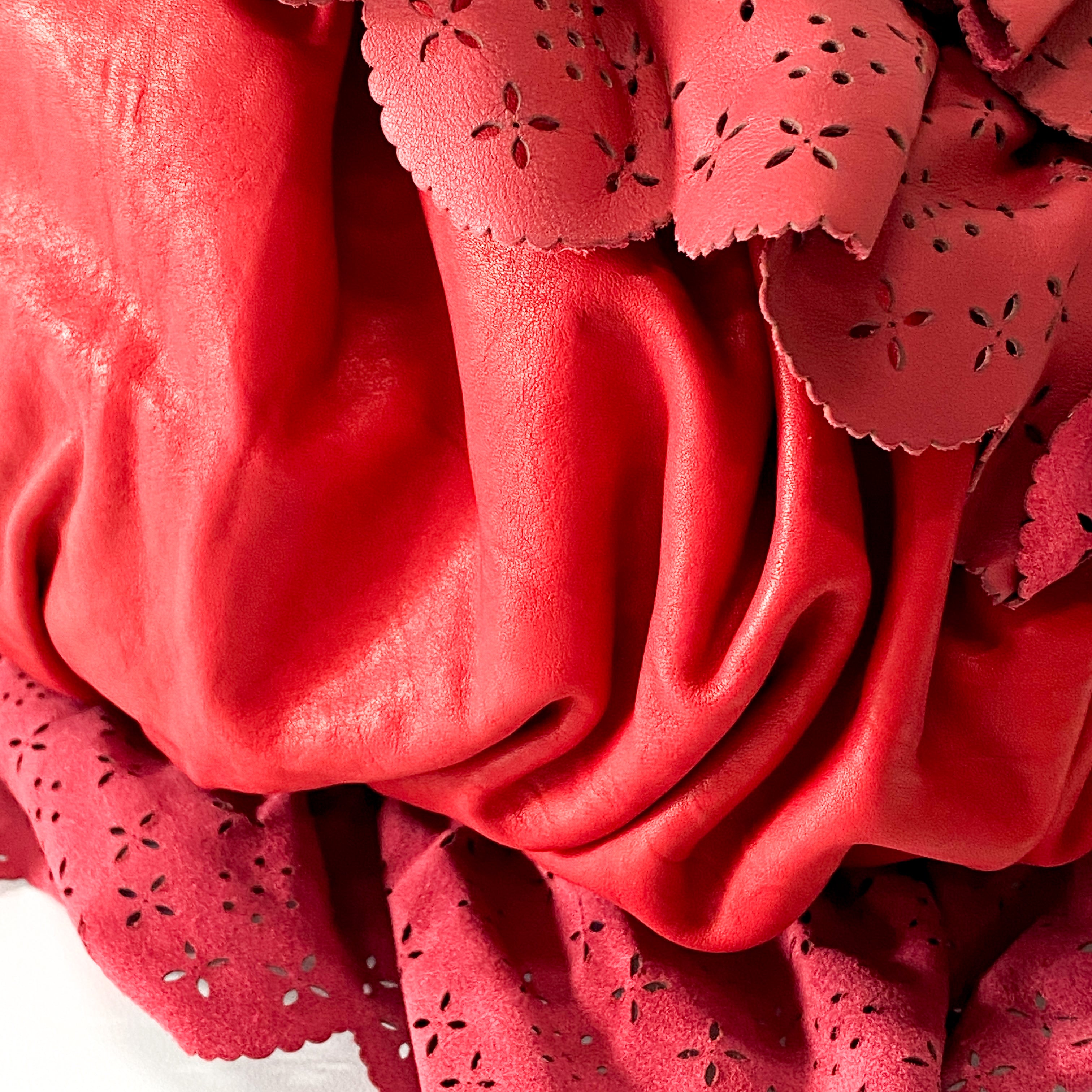 Red Frill Laser Cut Tote Bag