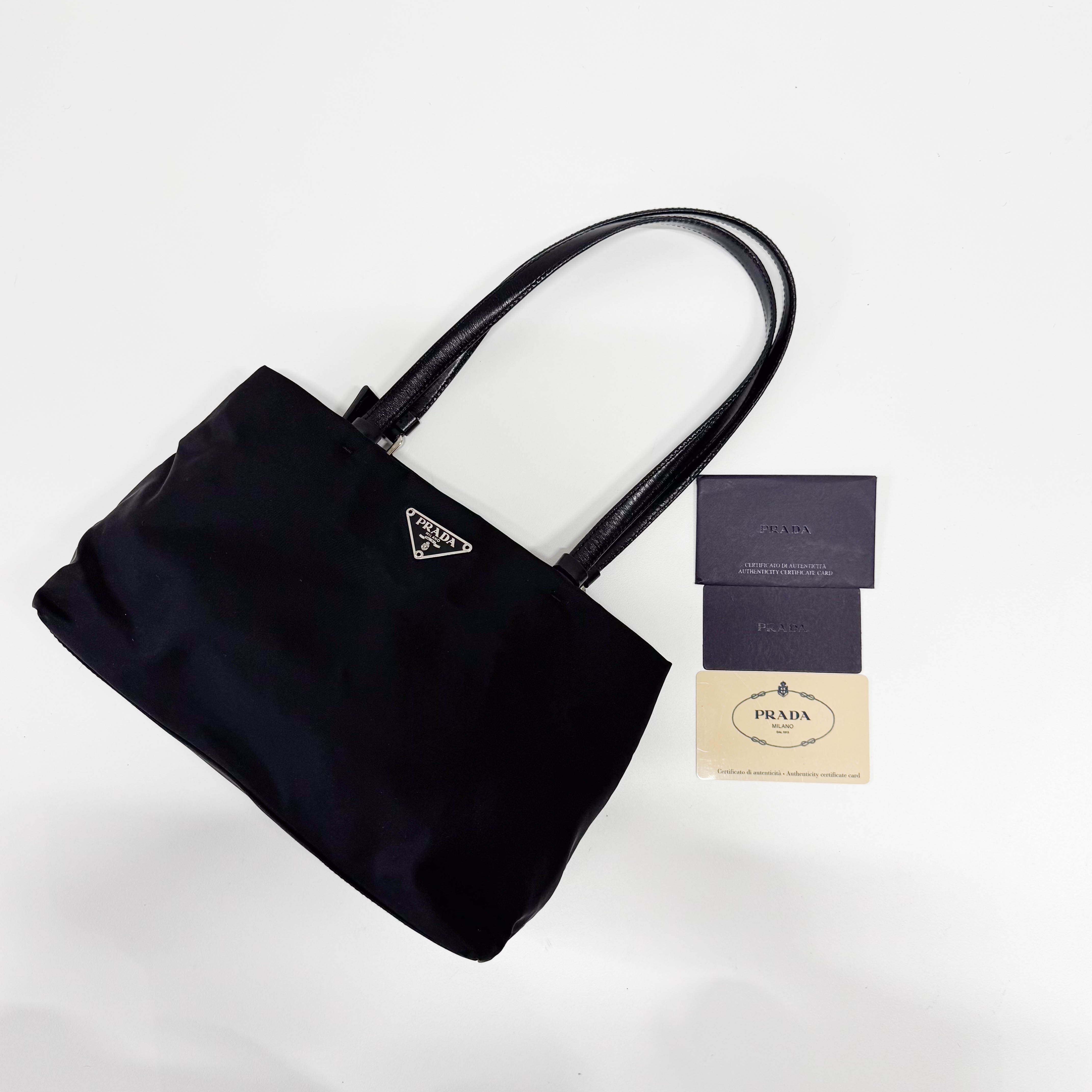Tessuto Black Nylon Shoulder Bag