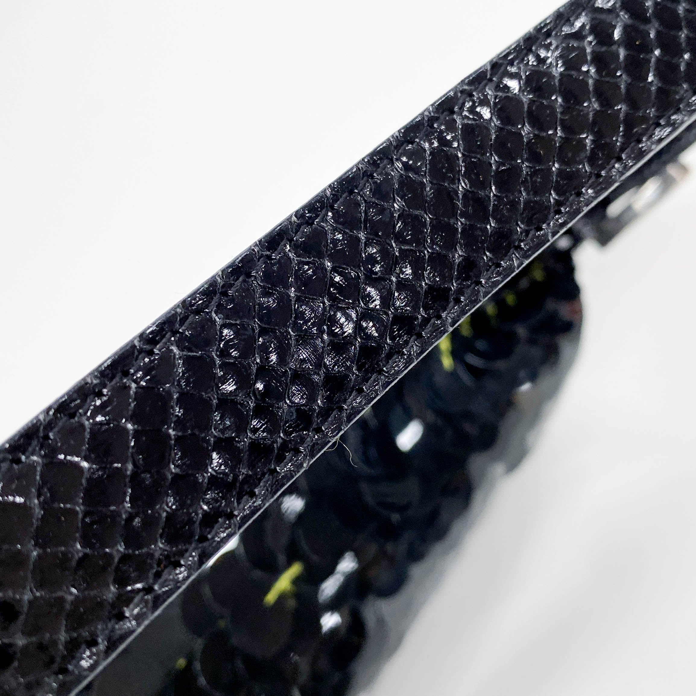 Baguette Black Sequin Shoulder Bag