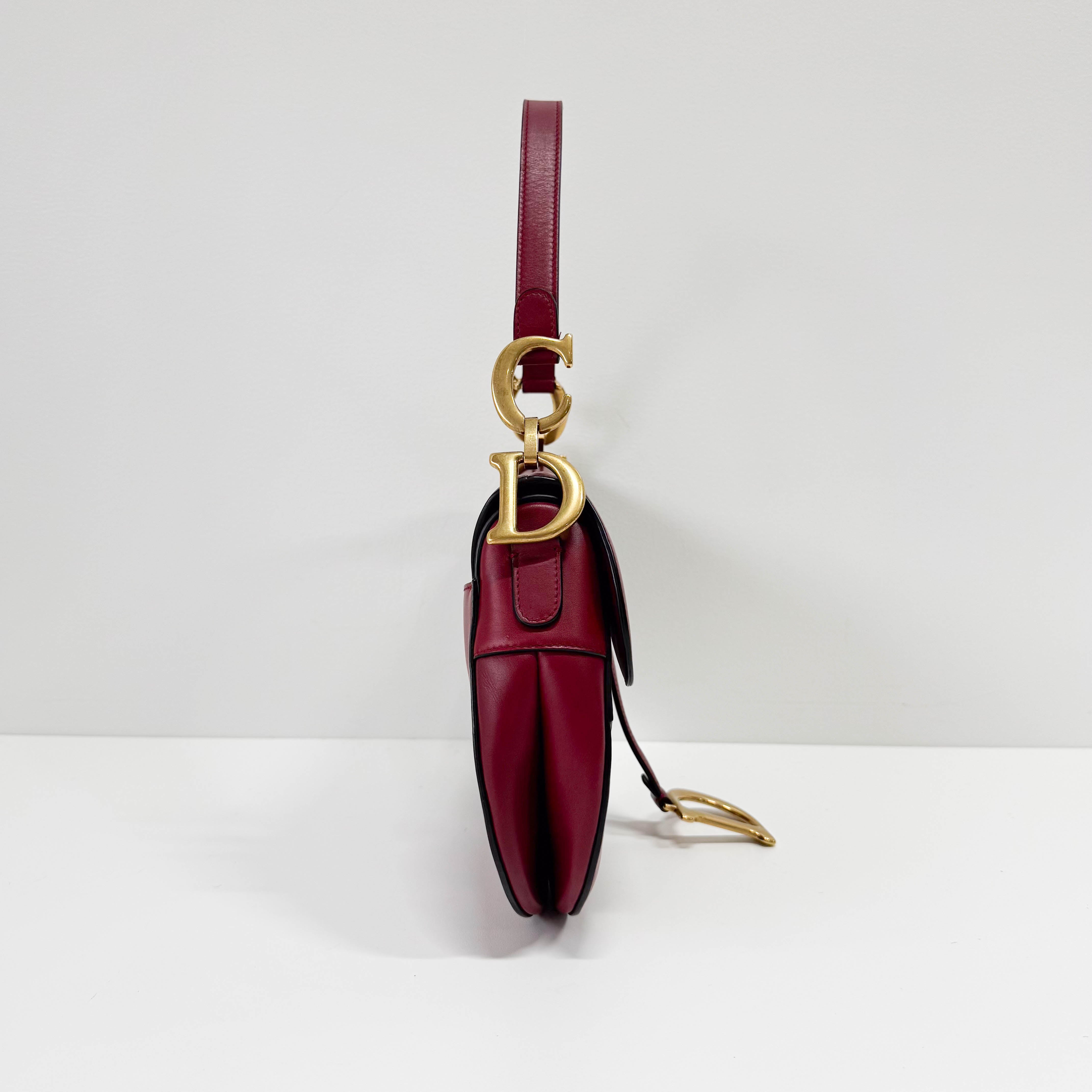 Mini Saddle Red Leather Shoulder Bag