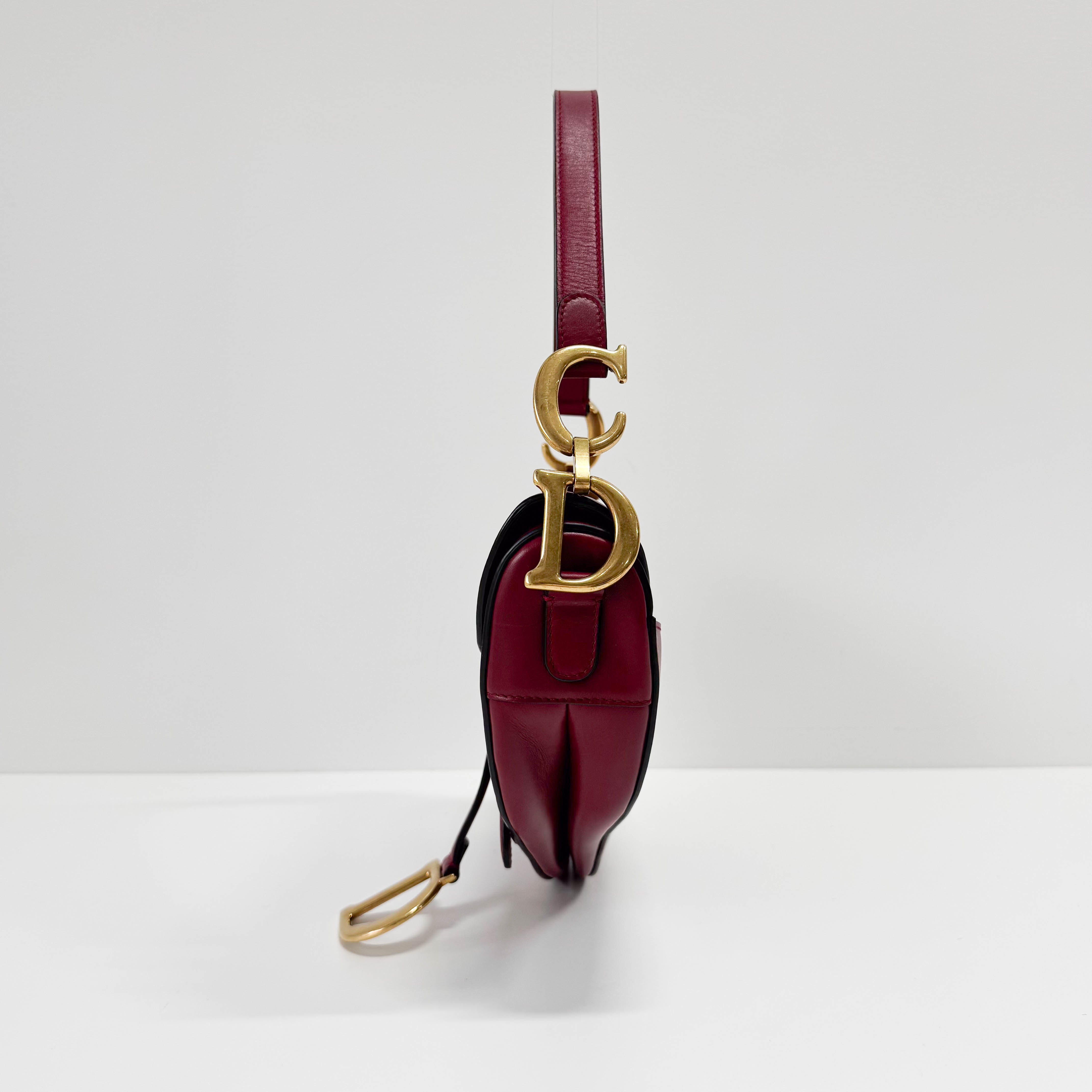 Mini Saddle Red Leather Shoulder Bag