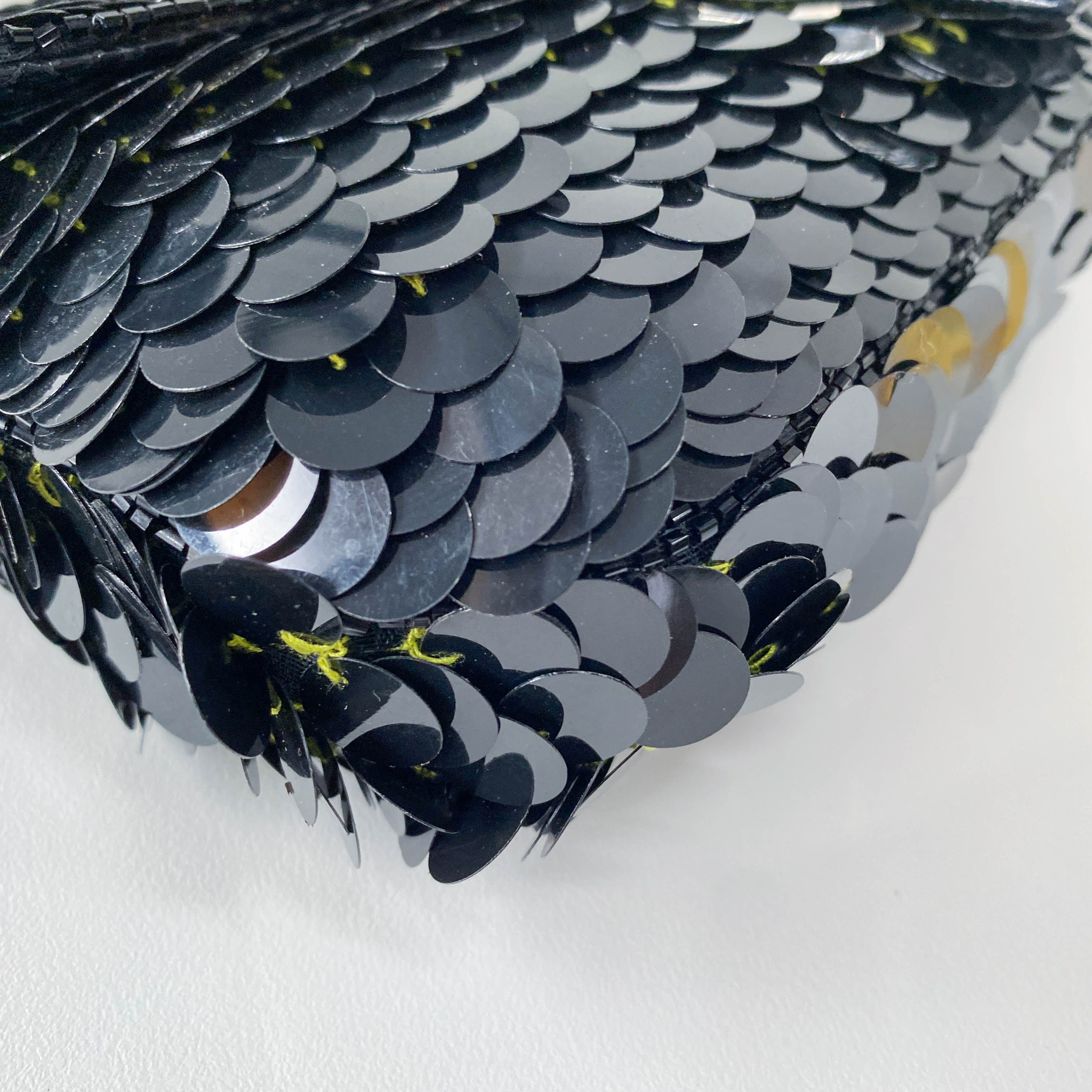 Baguette Black Sequin Shoulder Bag