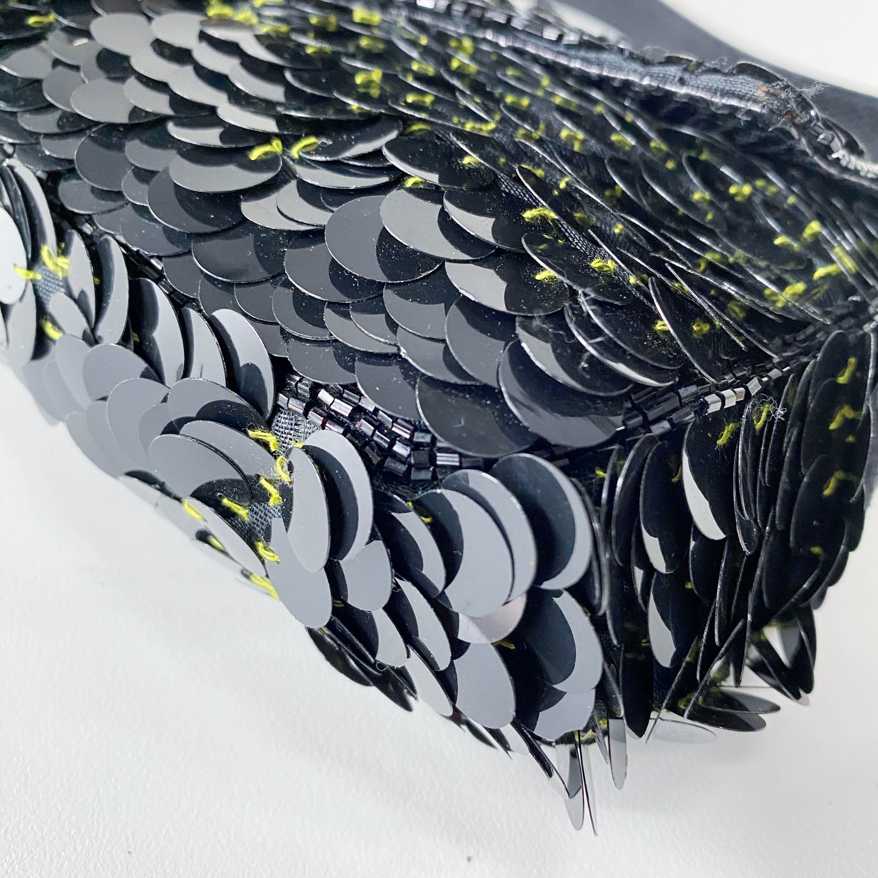 Baguette Black Sequin Shoulder Bag