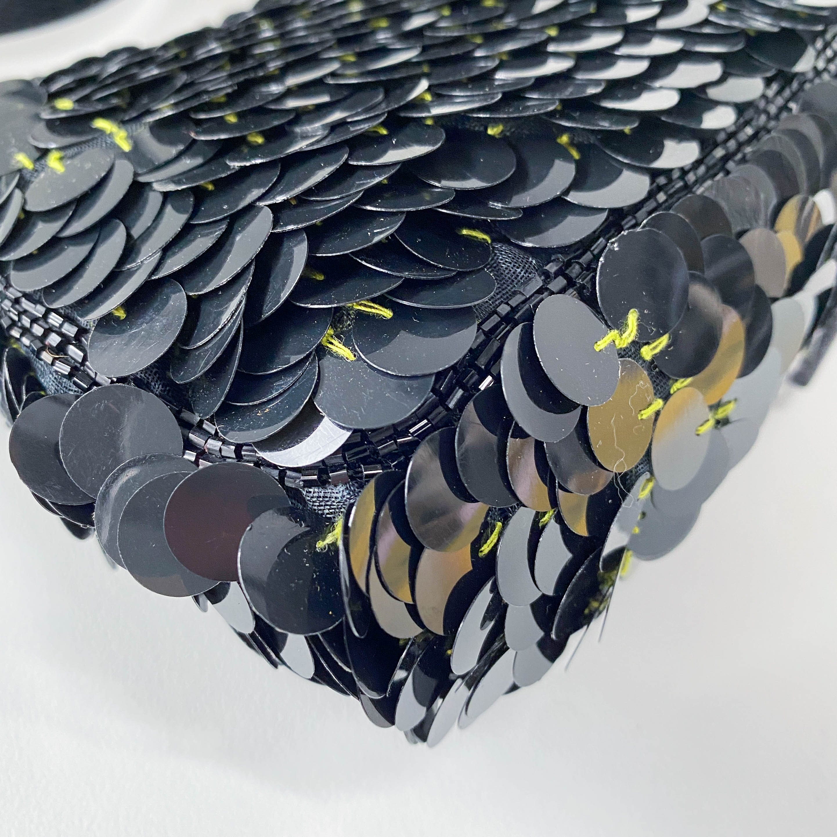 Baguette Black Sequin Shoulder Bag