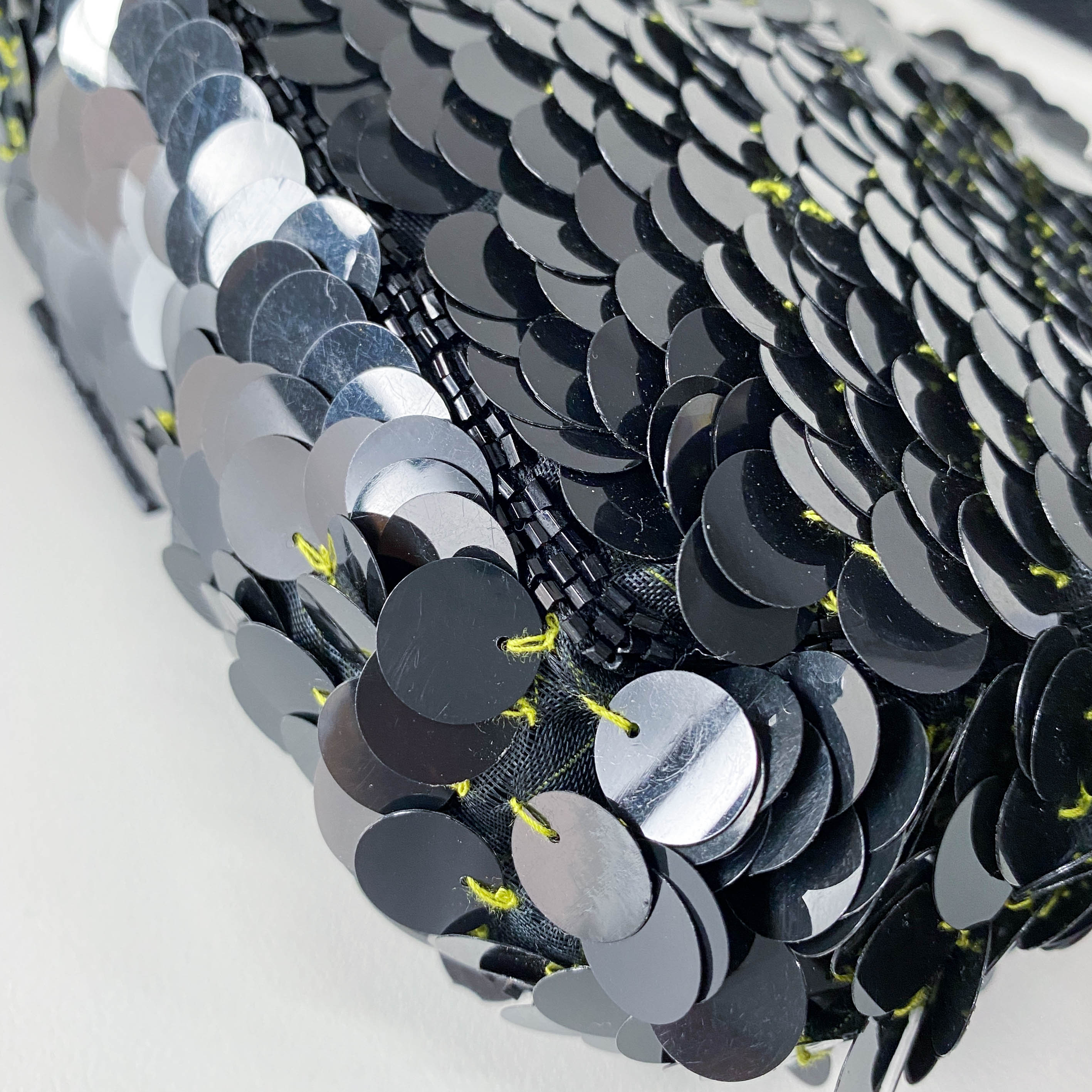 Baguette Black Sequin Shoulder Bag