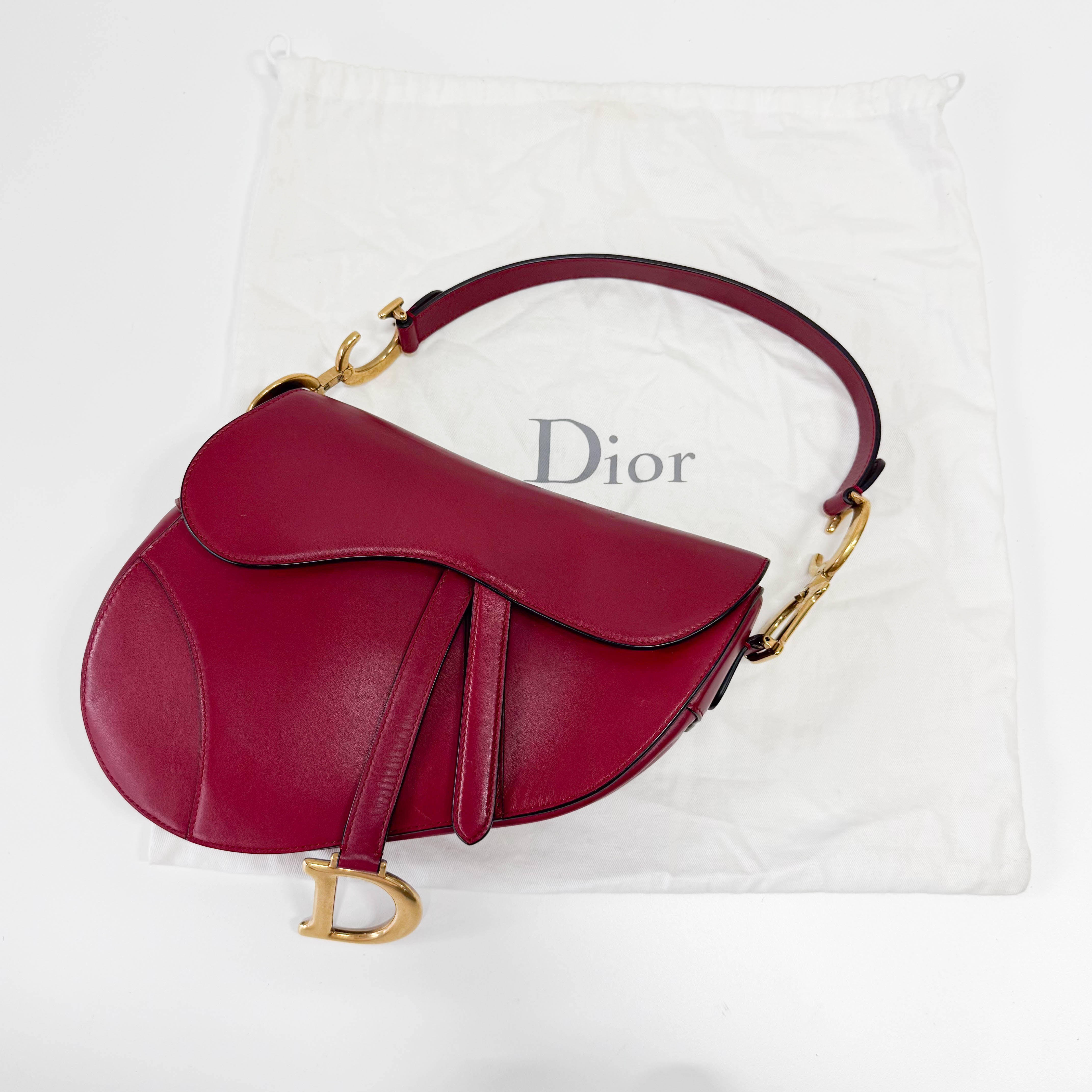 Mini Saddle Red Leather Shoulder Bag