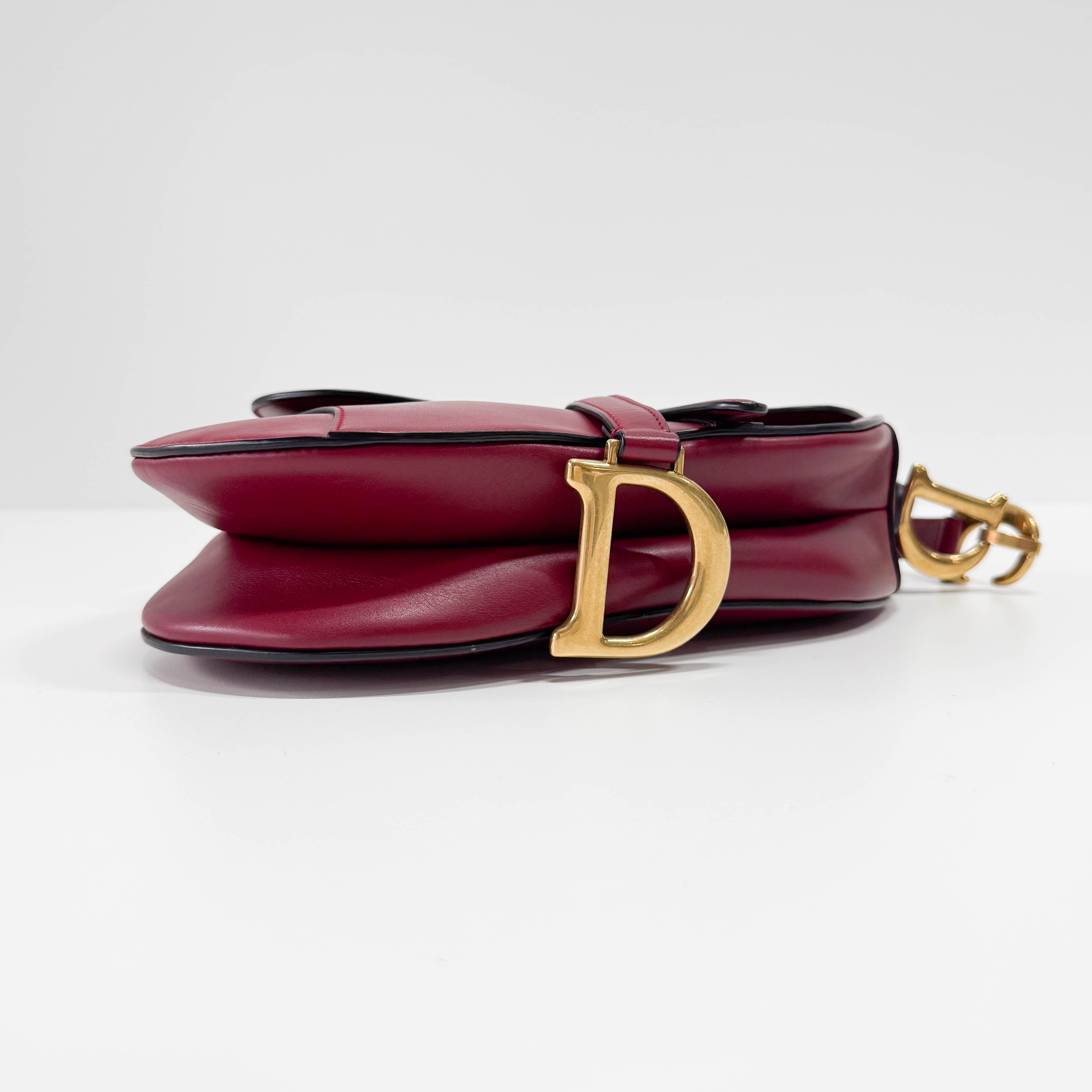 Mini Saddle Red Leather Shoulder Bag