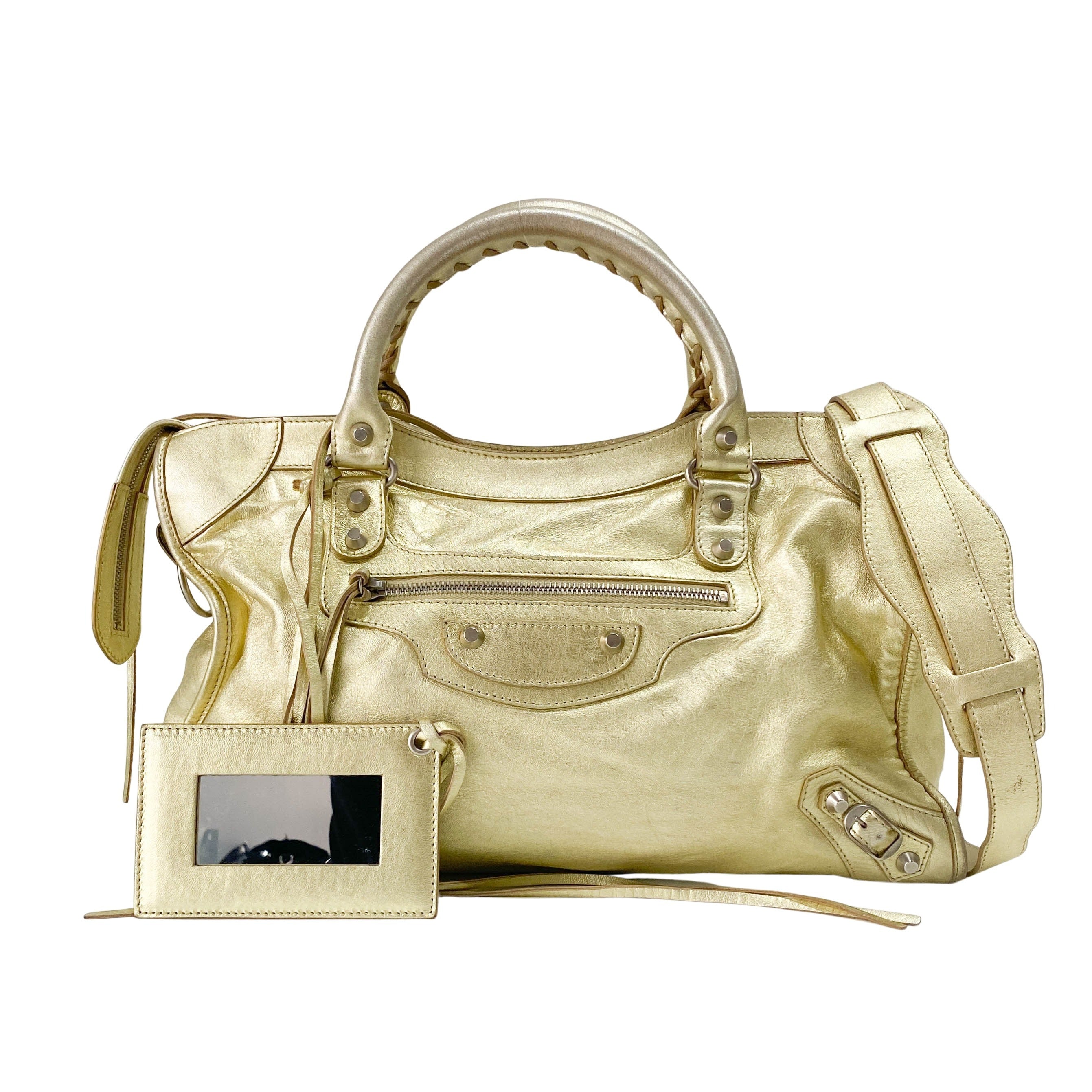 Le City Gold Leather Bag