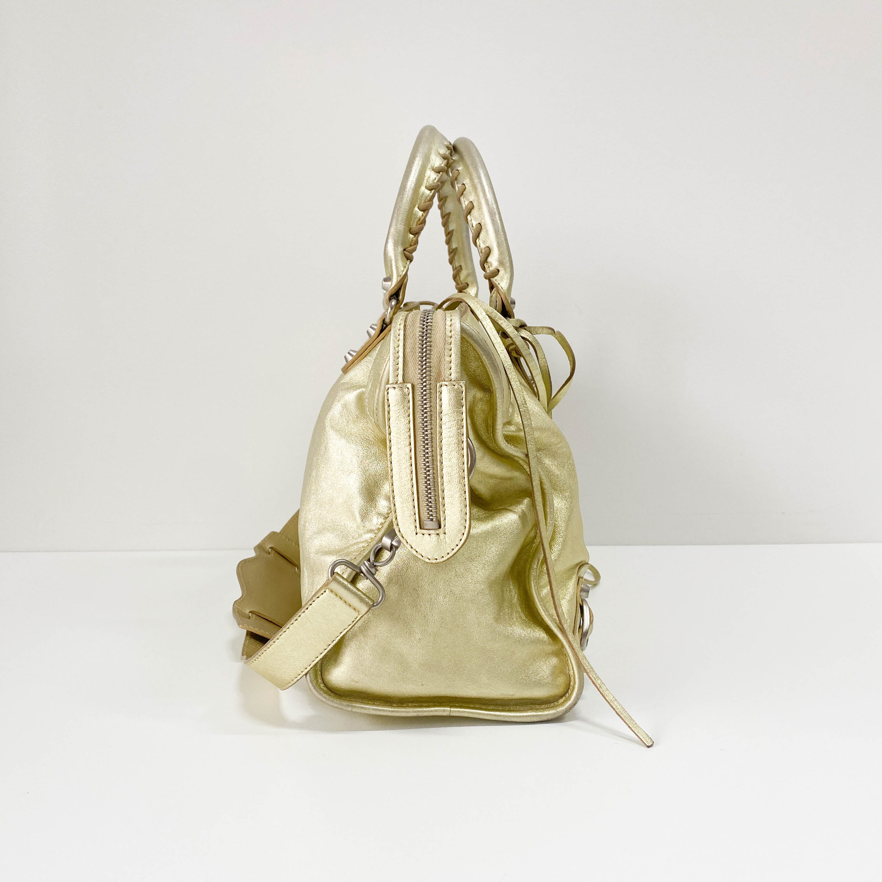 Le City Gold Leather Bag