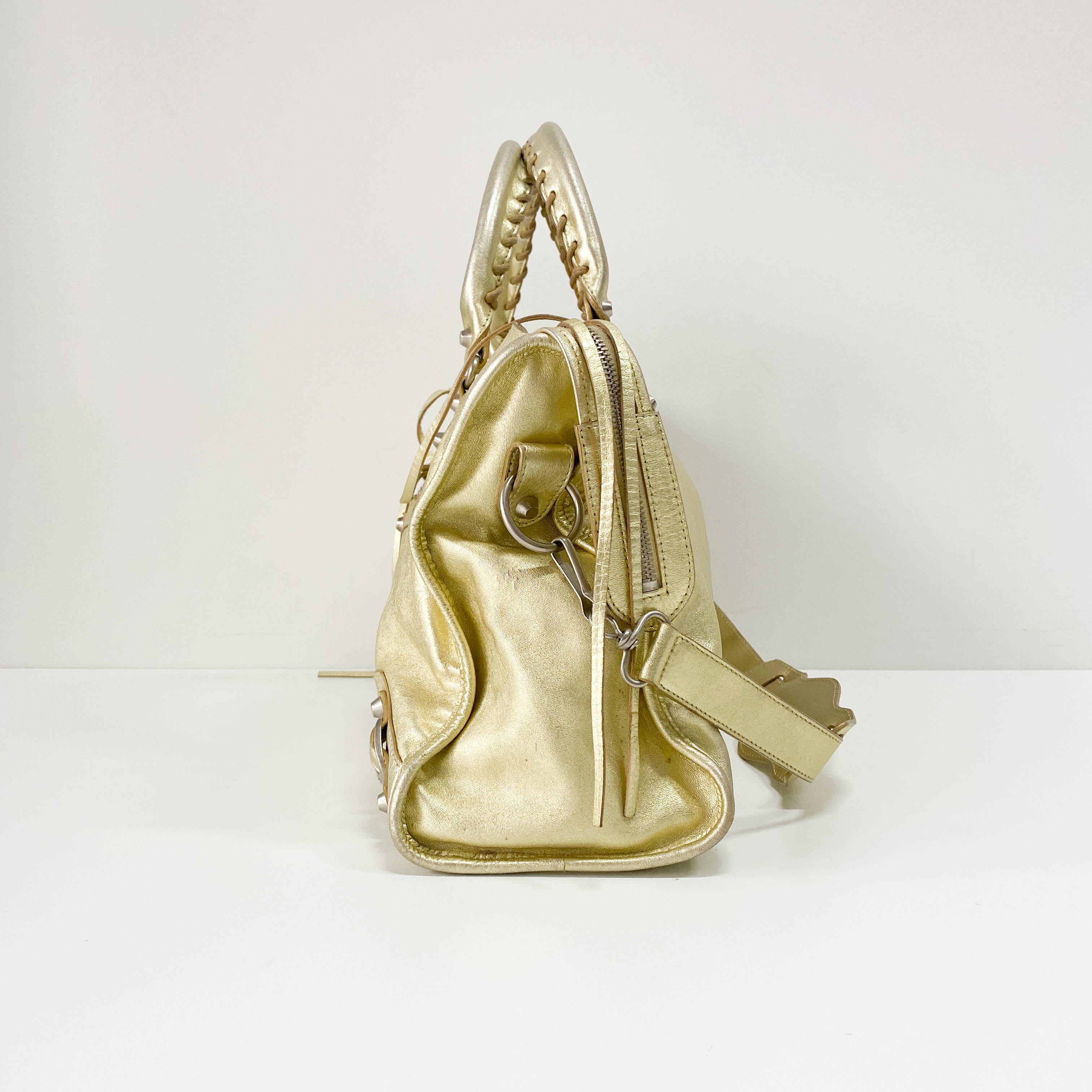 Le City Gold Leather Bag