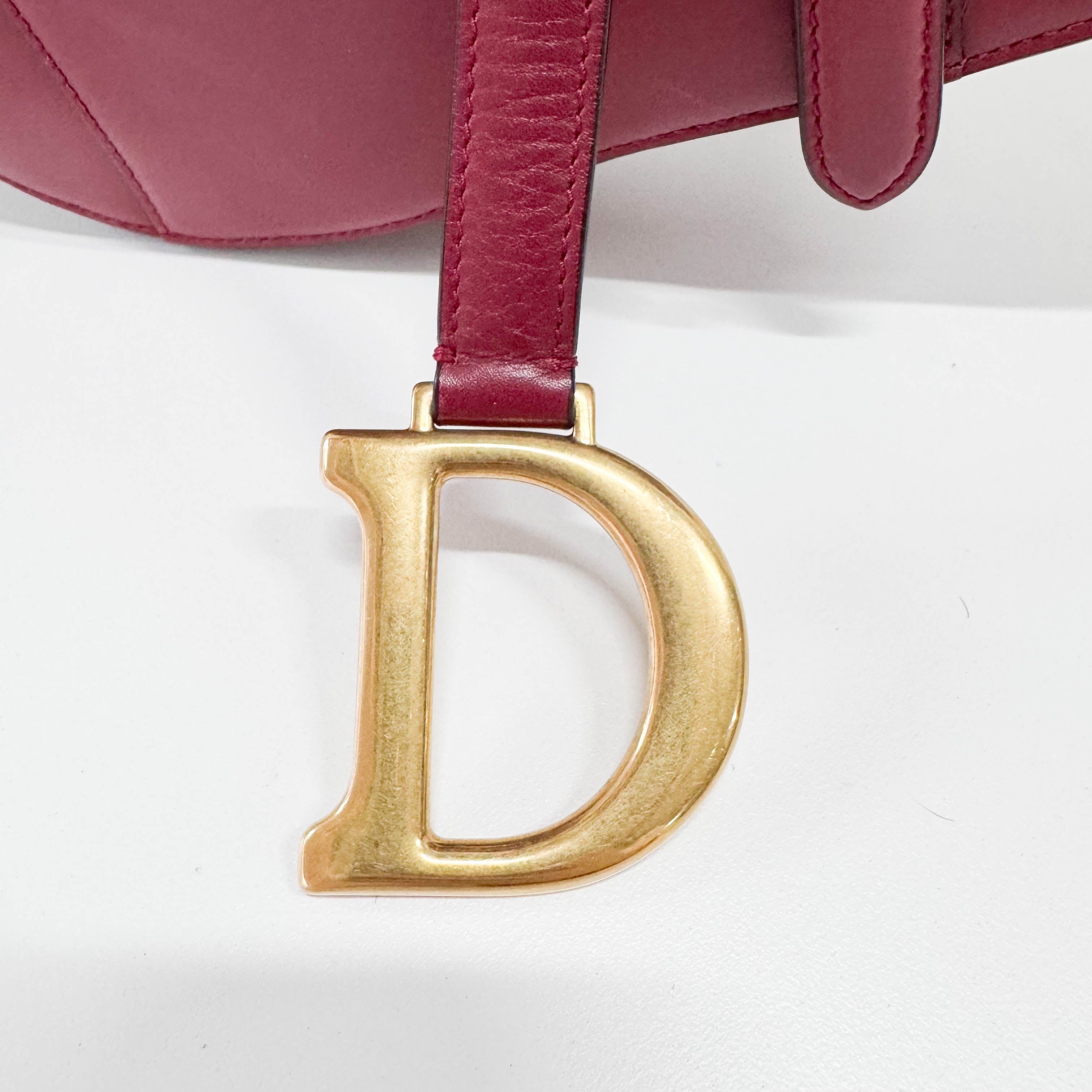 Mini Saddle Red Leather Shoulder Bag